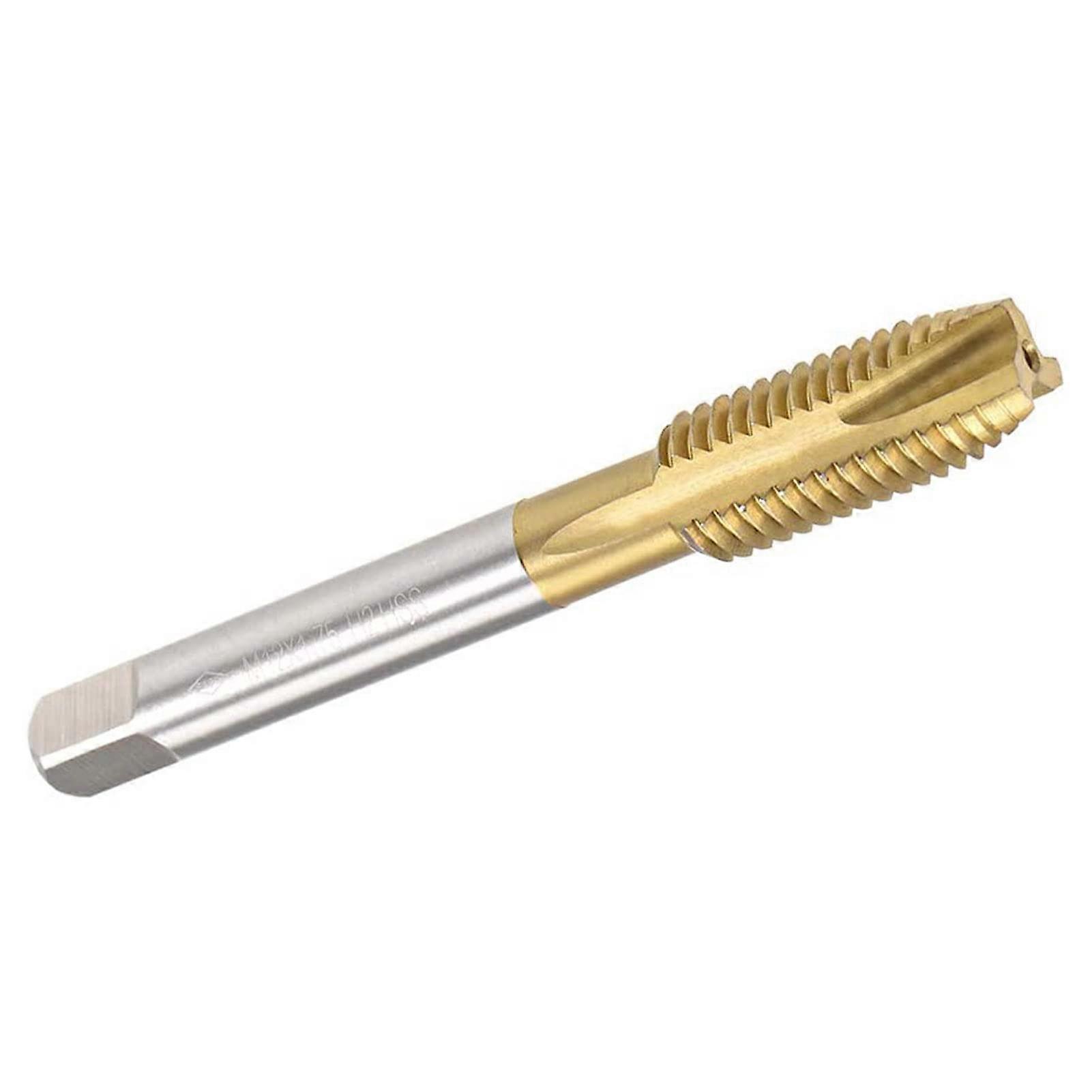 M12 x 1.75mm Spiral Point Tap H2 Tolerance 3 Flutes Ground Thread HSS Titanium Coated (Round Shank Square End) 1pc*M12 x 1.75mm