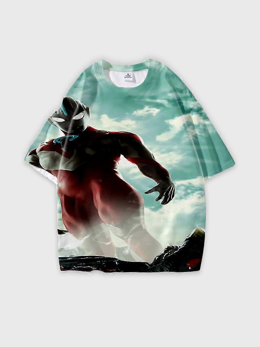 T-shirt round neck Role Pattern loose short sleeve C1898