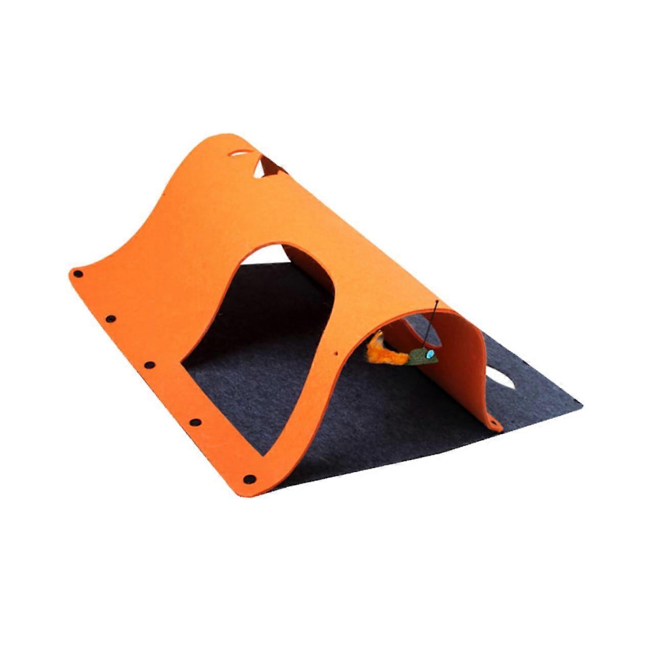 Cat Tunnel Cat Bed Multifunctional Pet Toy Prop Cat Basket Cat Bed Pet Cat Doughnut Tunnel Cat Tunnel Toy Cat Hiding Place Felt Fabric Orange