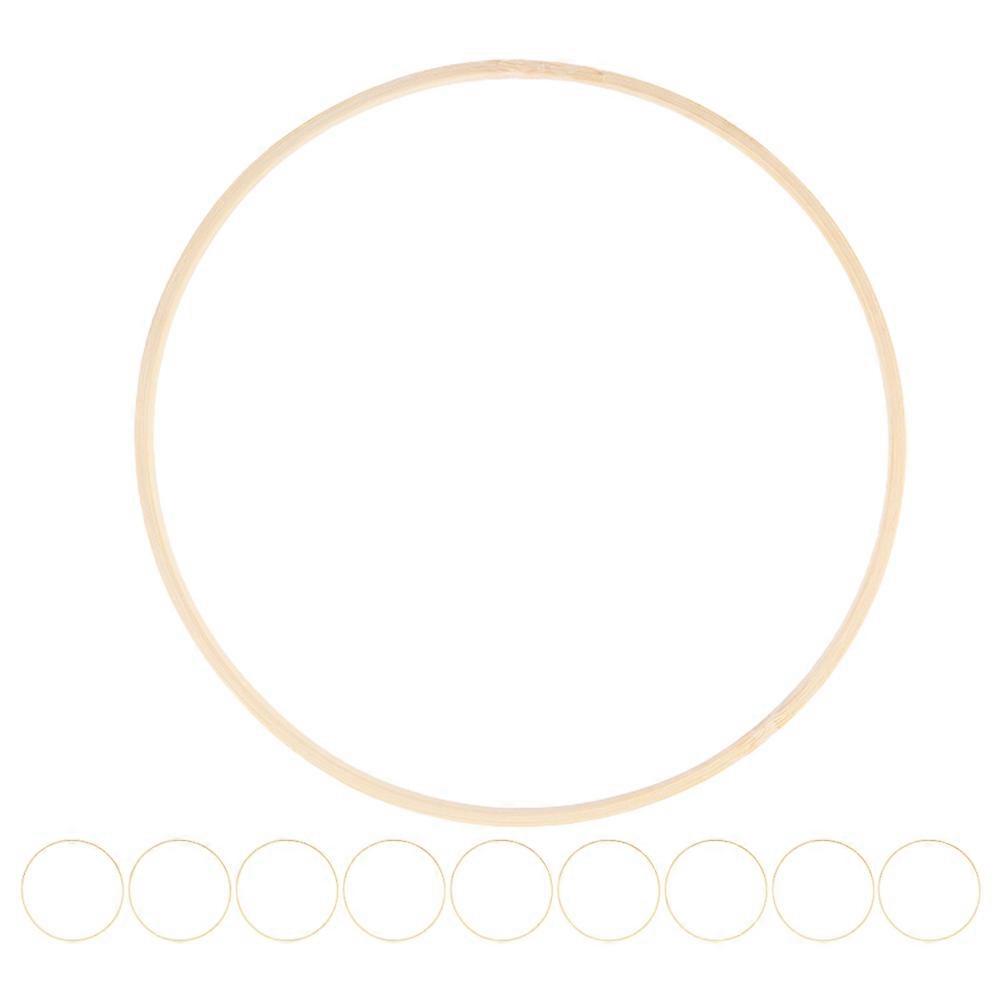 Bamboo Rings for Crafts Khaki DIY Hoops for Decor Sturdy and Smooth Finish 10 Pieces