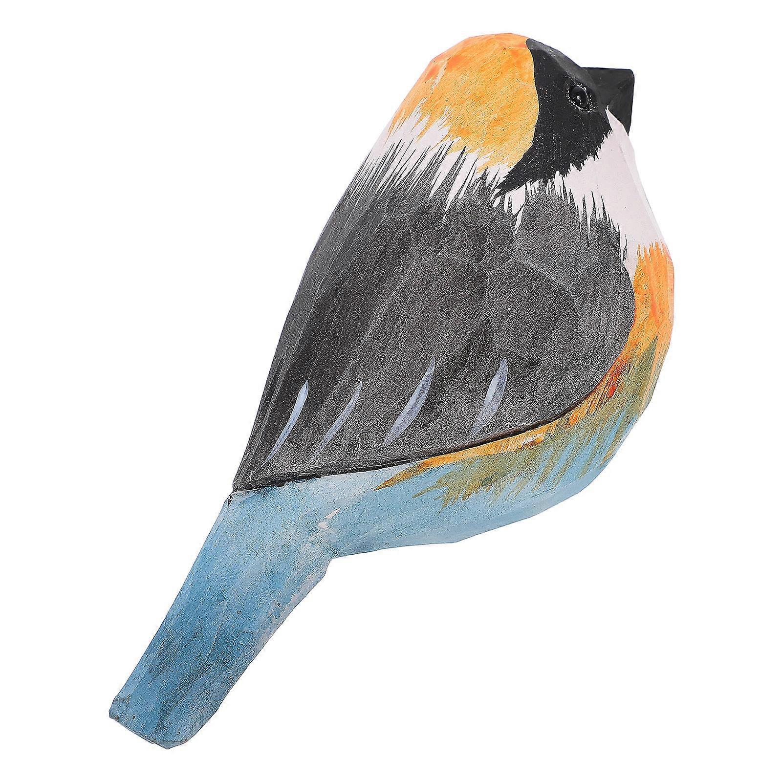 Multi Color Wooden Bird Statue for Home Decor with Fine Details and Delicate Craftsmanship 4.5 Inches