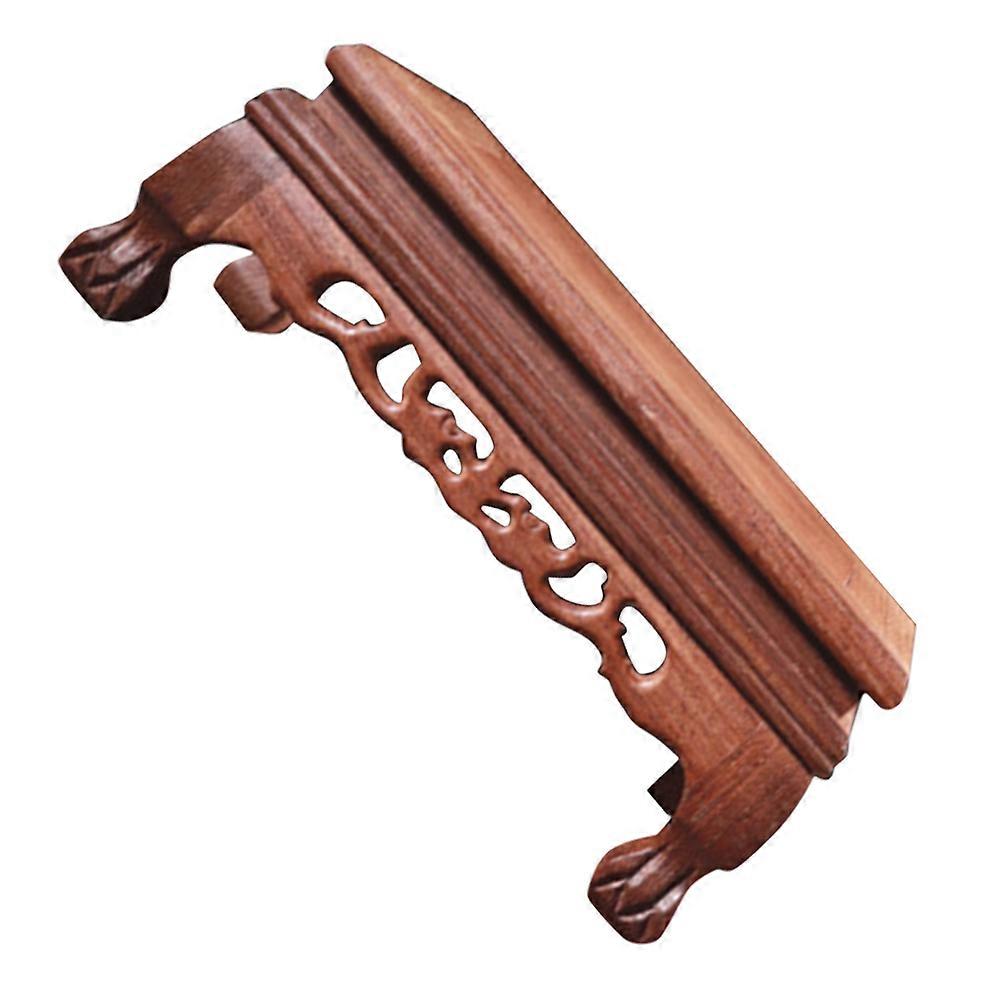 Elegant Rectangular Wooden Display Stand with Artistic Carvings for Vases, Fish Bowls, Flower Pots, and Decorative Ornaments – Versatile Ornamental