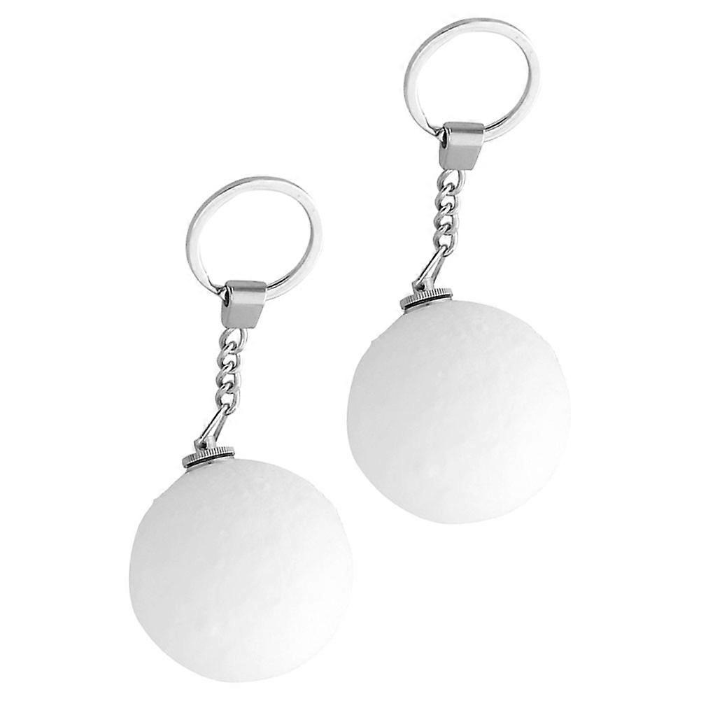 2pcs Moon Keychain Decorative Keychain Delicate Keychain Ornament Bag Decoration Key Holder Keyring Moon Shaped Hanging Pendant