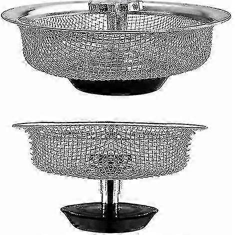 Adjustable Height Sink Grids with Stainless Steel Strainers and Residue Isolating Rubber Stoppers Set of 2 Edition 0724