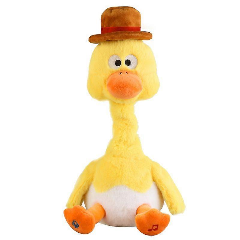 Plush repeating duck baby learning to talk toy one year old baby soothing doll talking duck