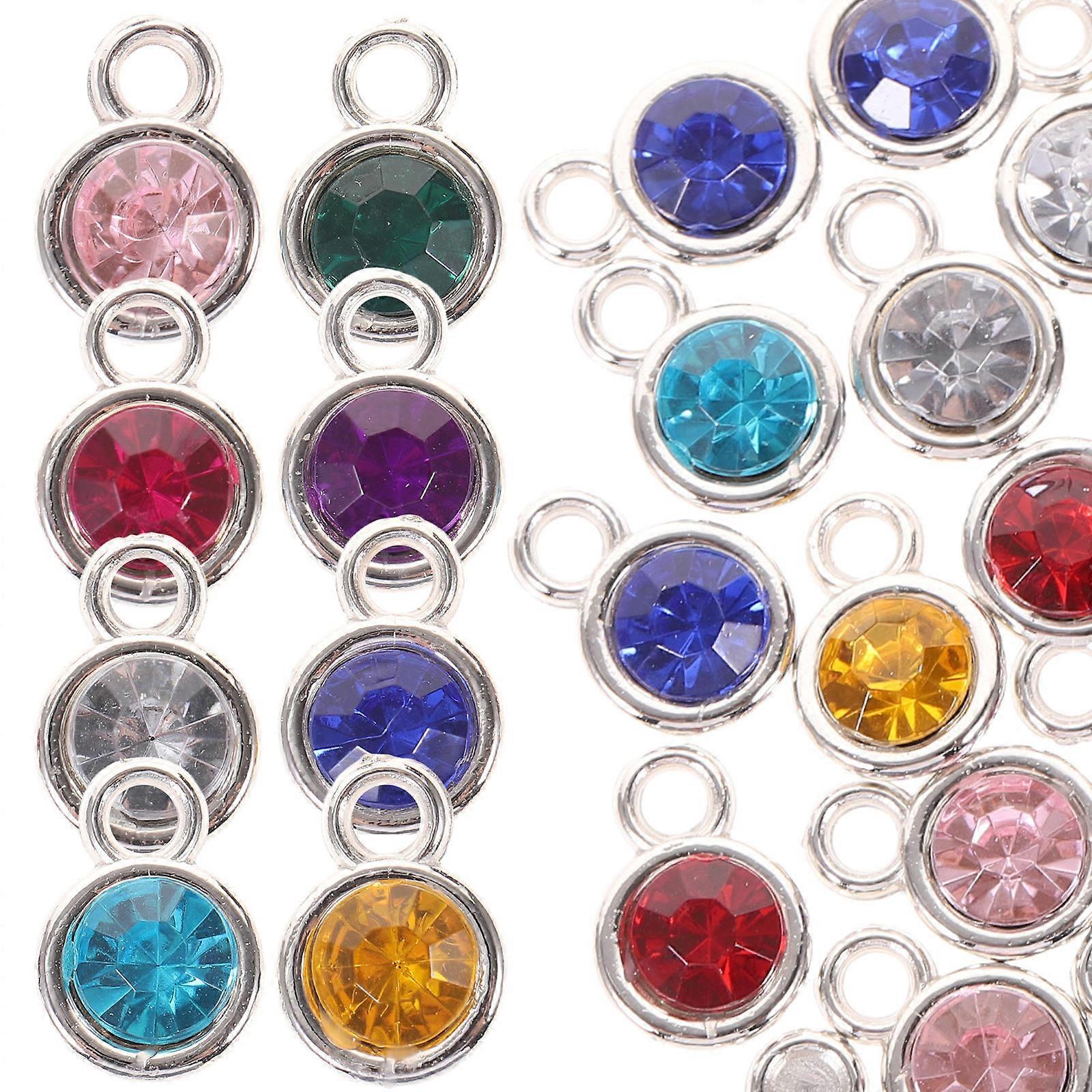 Here's a polished and professional product description based on the details you provided:
**50pcs Gemstone Shape Rhinestone Pendants – Elegant