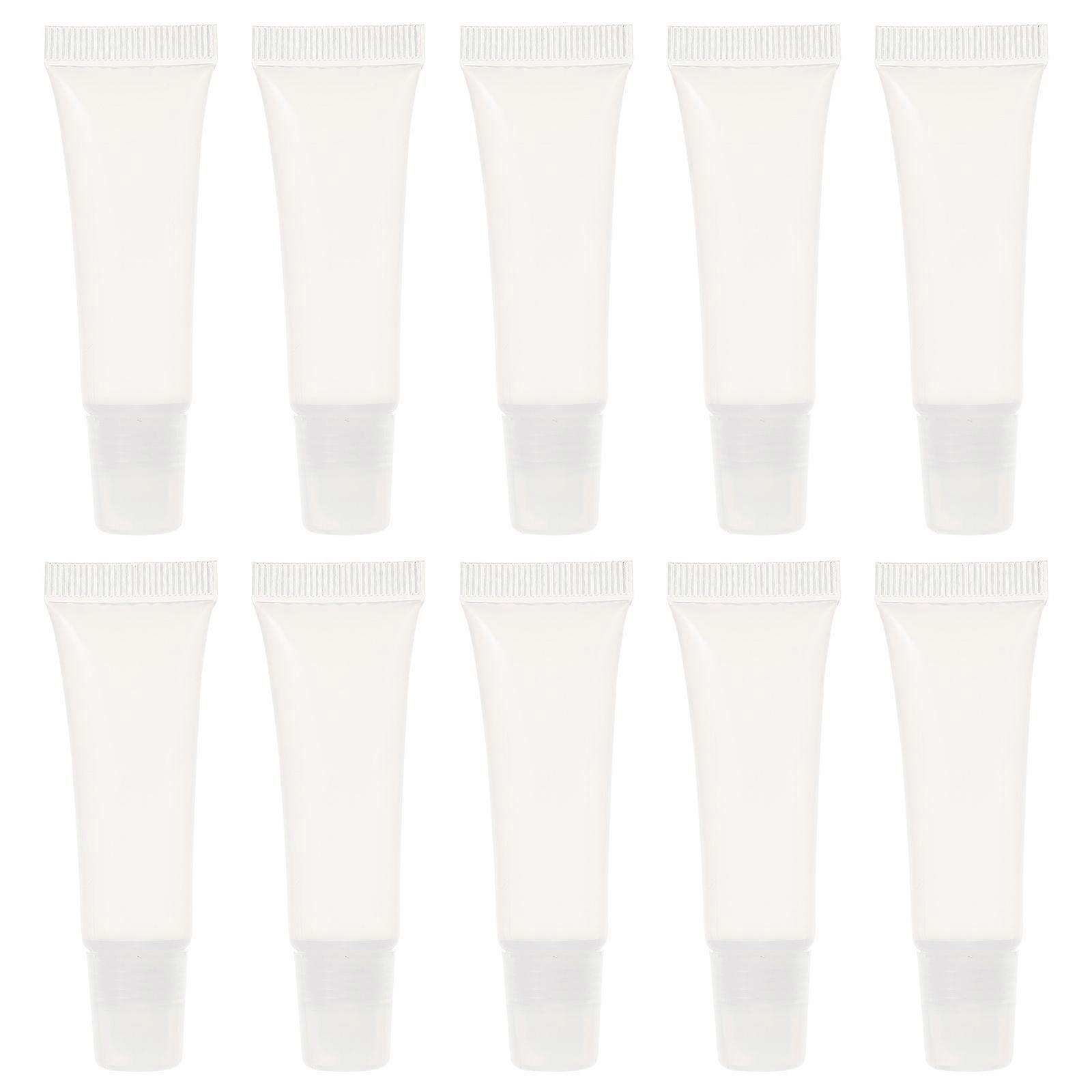 Portable Transparent Plastic Lipstick Tubes for Storage Use 10pcs refillable lip gloss bottles