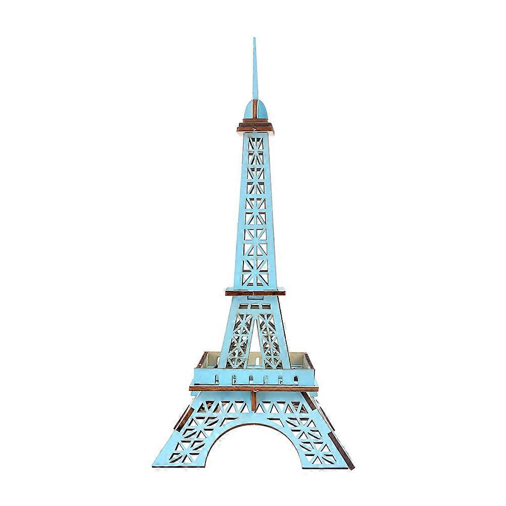 Wooden Eiffel Tower Puzzle Educational Board Toy for Kids in Blue Color Ideal for Home Decoration 1 Set