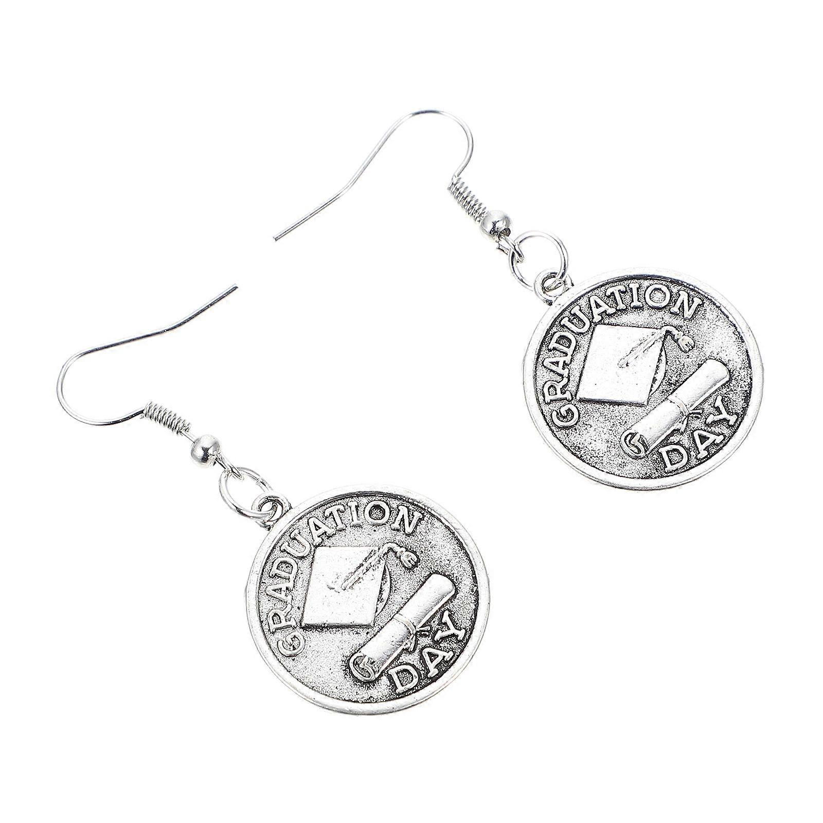 Lightweight Alloy Ear Studs with Curved Hook Design for Graduation Season – Comfortable Earrings for College Students and Classmates