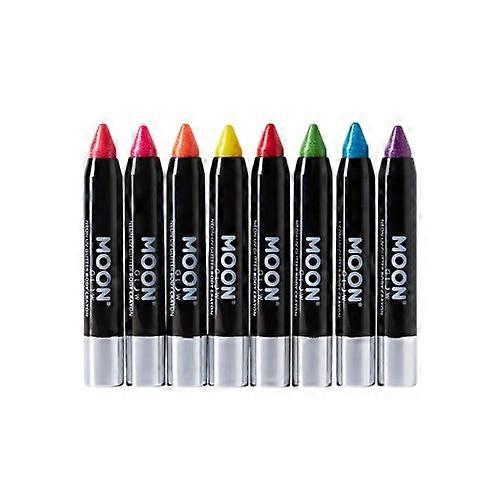 Moon Glow Neon UV Glitter Body Crayons Set