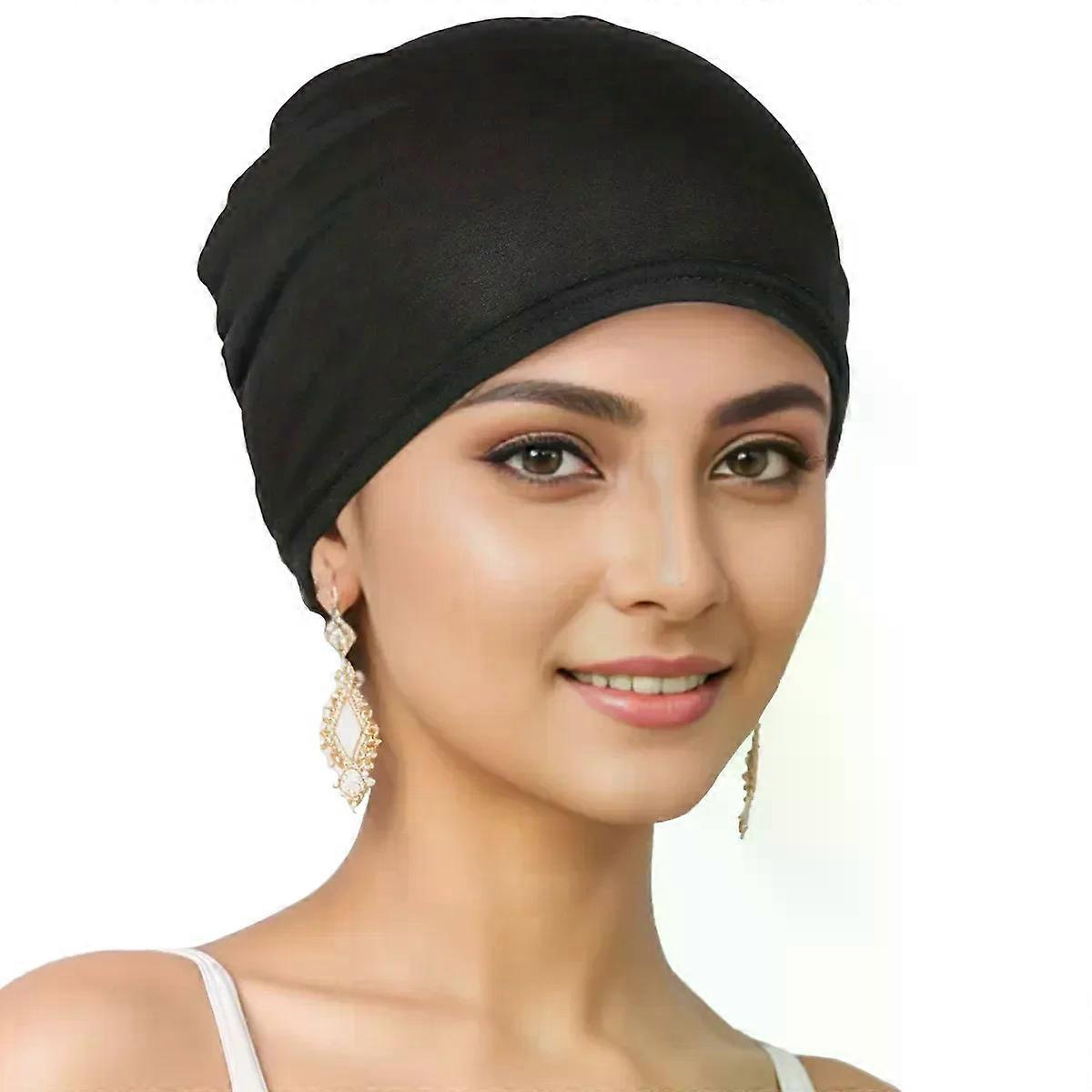 Muslim Turban Cap for Women Monochromatic Pullover Cap Hijab Hat Female Turban Fashion Accessories New