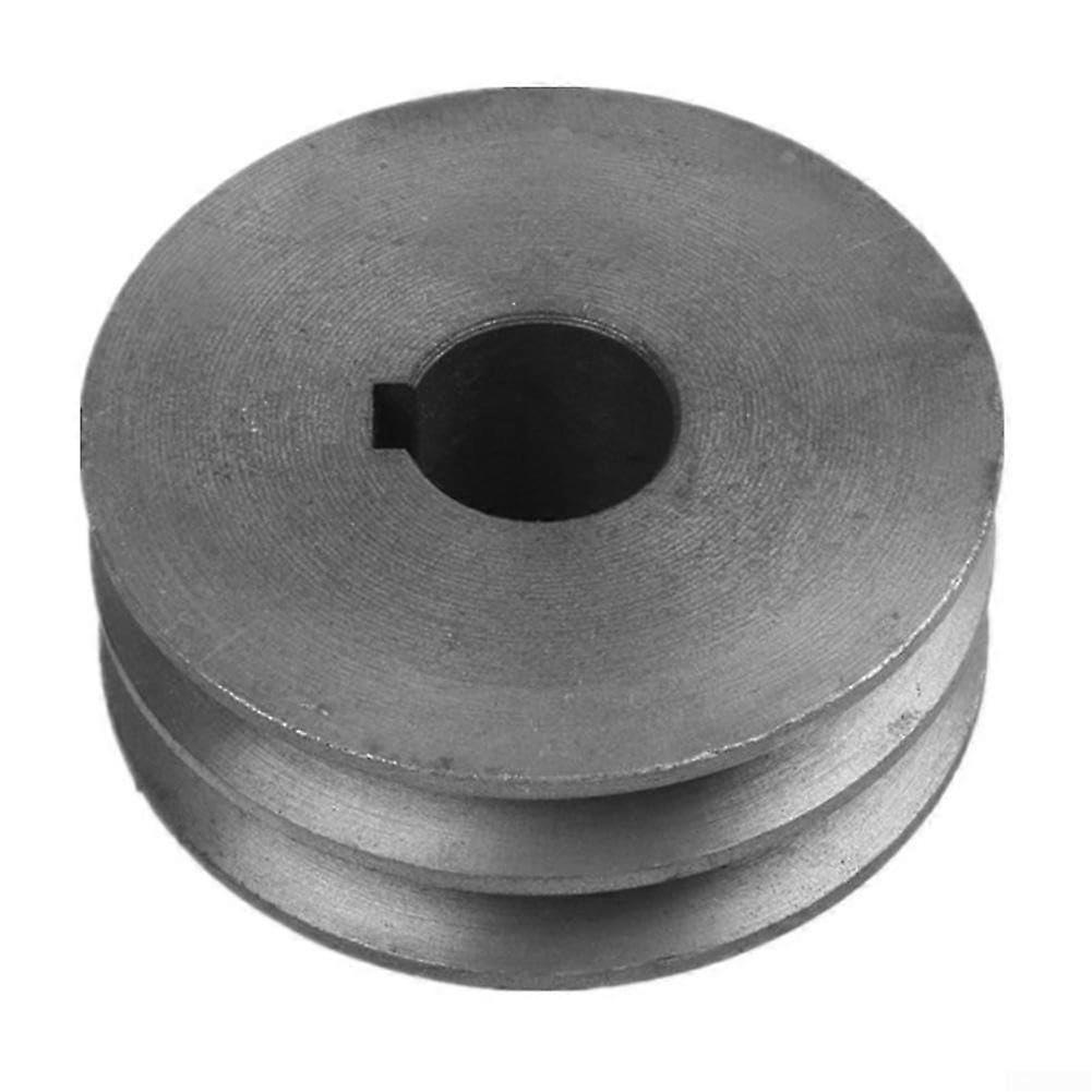 A Type Dual Groove Vbelt pulley made of reliable cast iron material for engines and tools (64 x 30 x 24 mm).