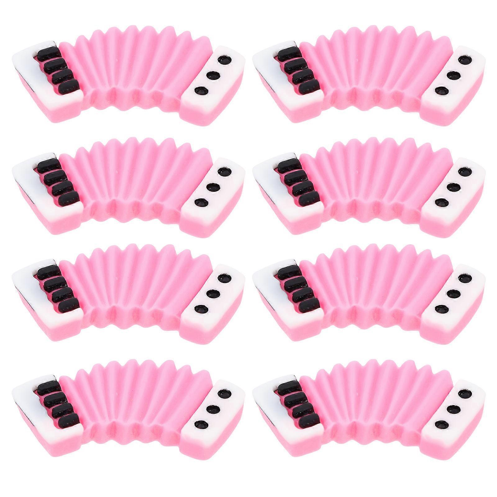 20Pcs Mini Musical Instrument Decoration Mini House Design 2.9X1.3X0.4CM Pink Props For Craft Enthusiasts