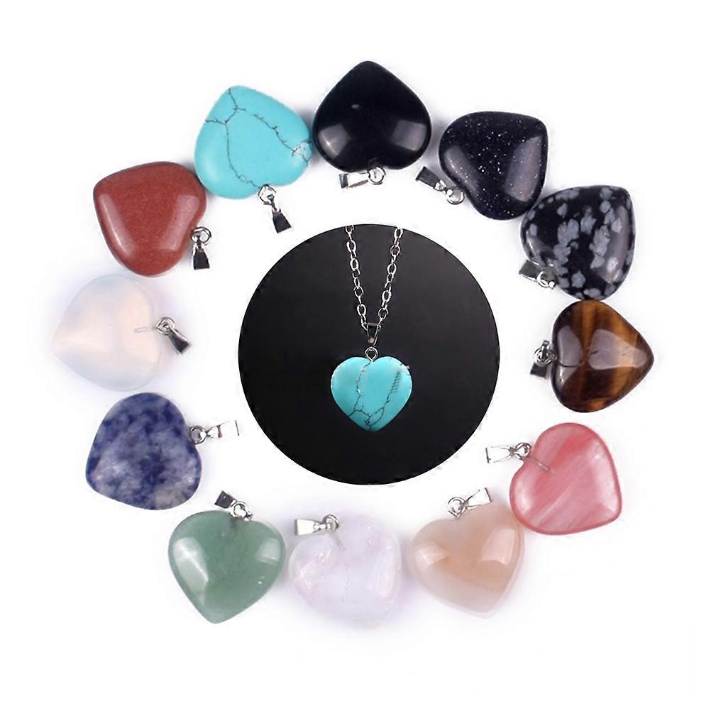 Crystal Heart Shape Charms for Jewelry Making Assorted Color 12pcs 20mm