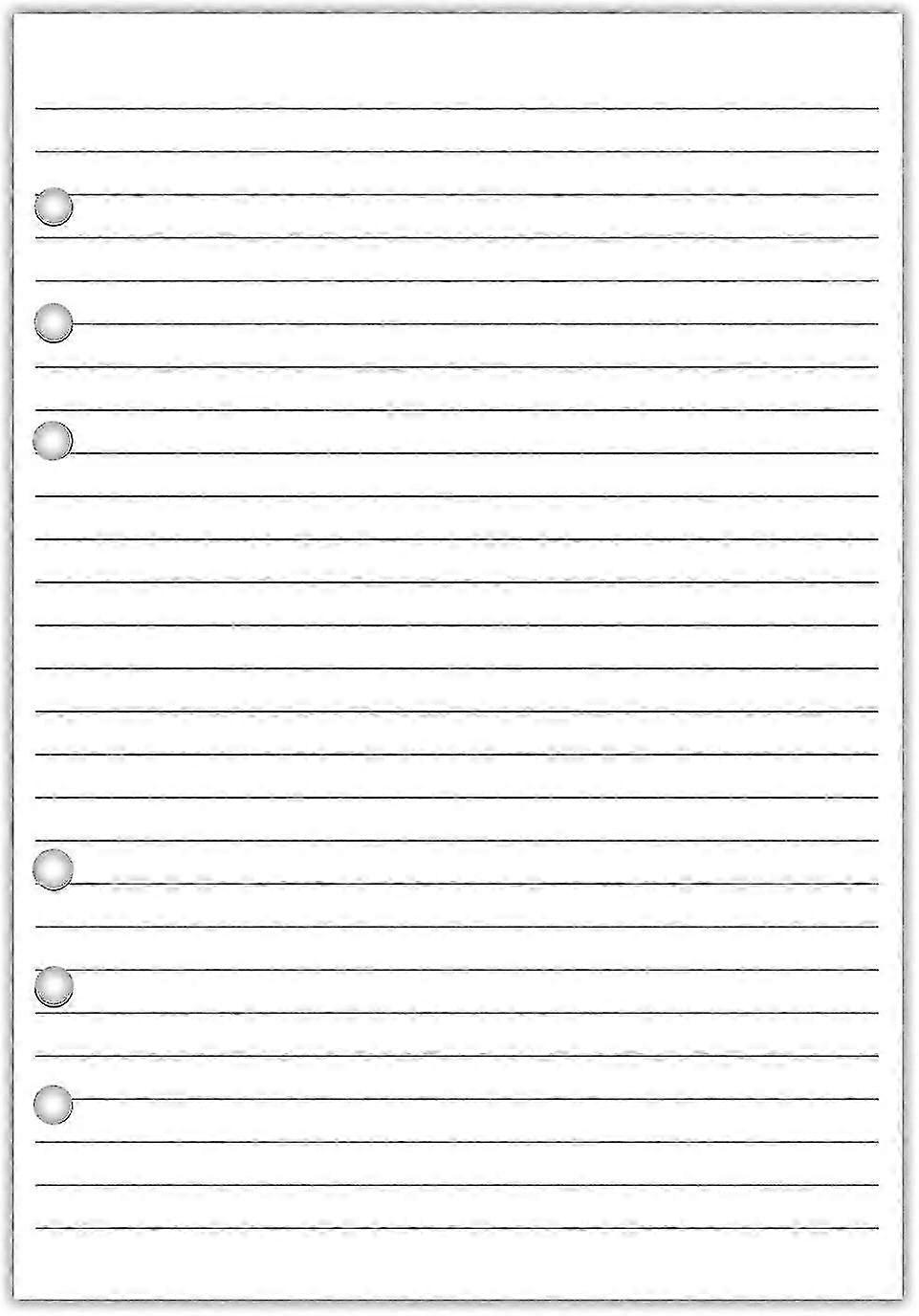 A5 Planner Filler Paper College Ruled, 6-hole Punched Loose Leaf Paper For 6-ring Binders, 40 Sheets Per Pack 2025