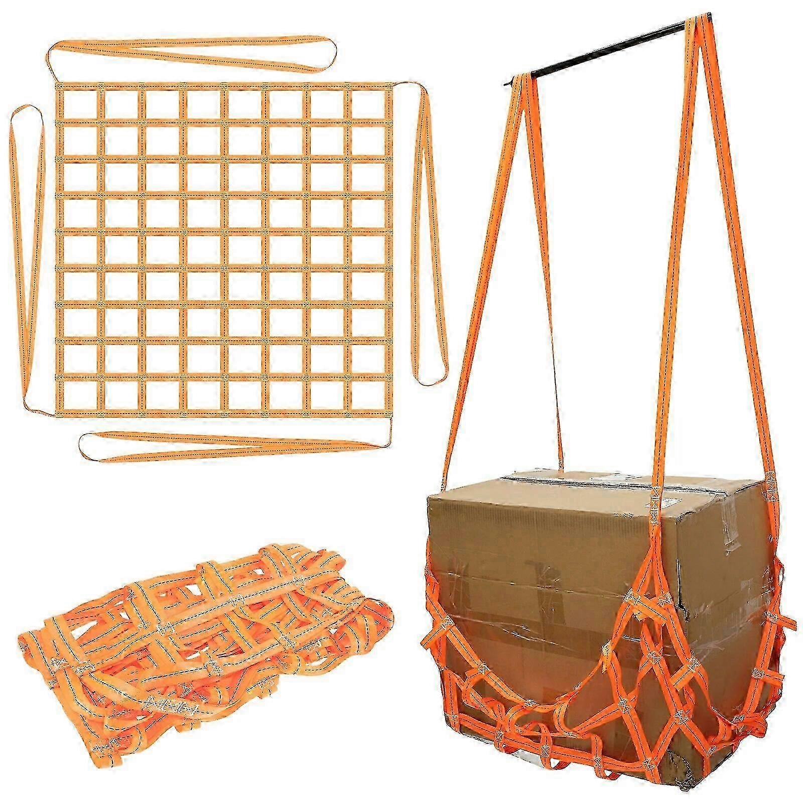 Heavy Duty 300kg Capacity Polyester Lifting Net for Cargo Handling 1x1M Hoist Sling