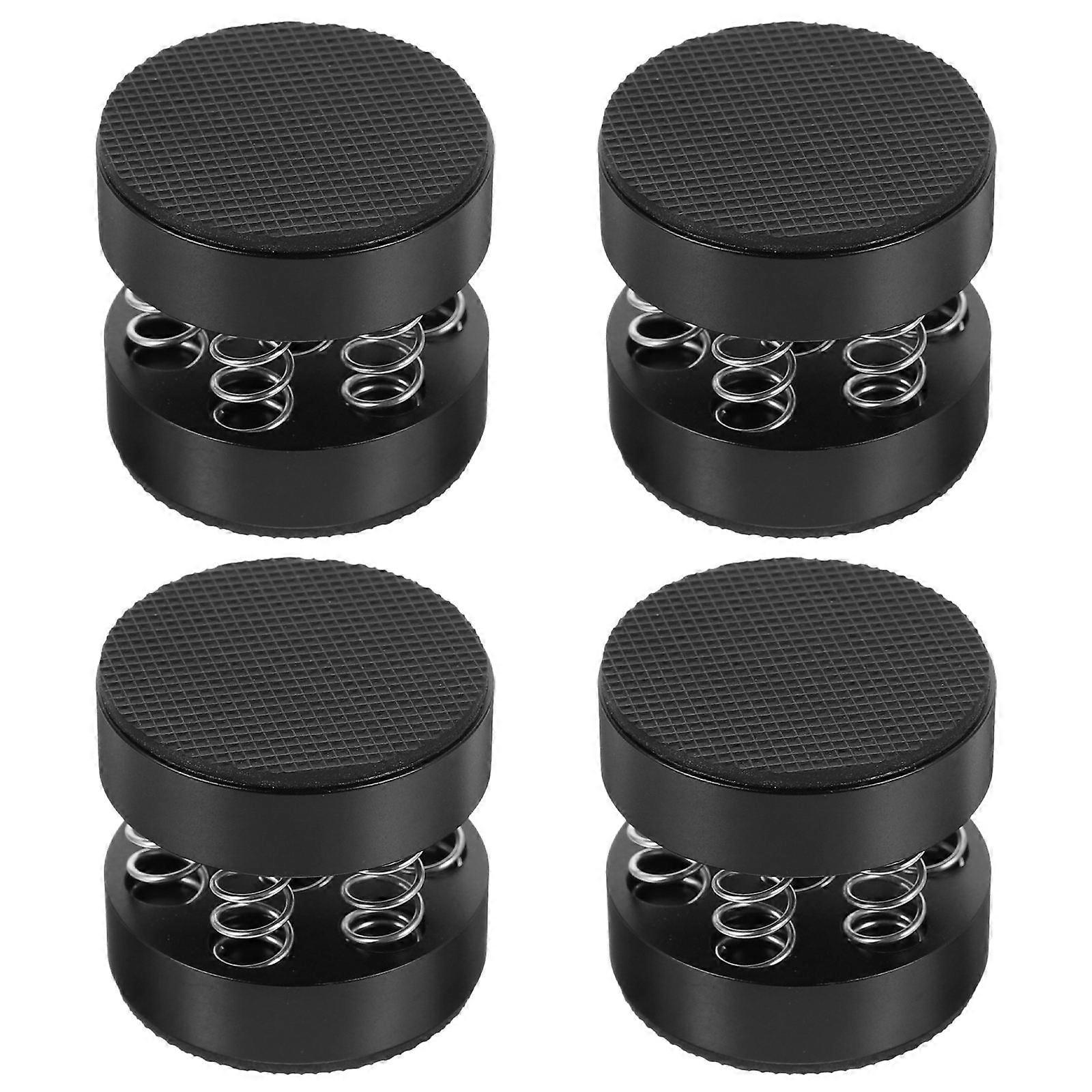 Audio Spring Pad 4Pcs Round Shockproof Speaker Holder For KTV Use Non-slip Black Size 4.4X4.4X3.9CM