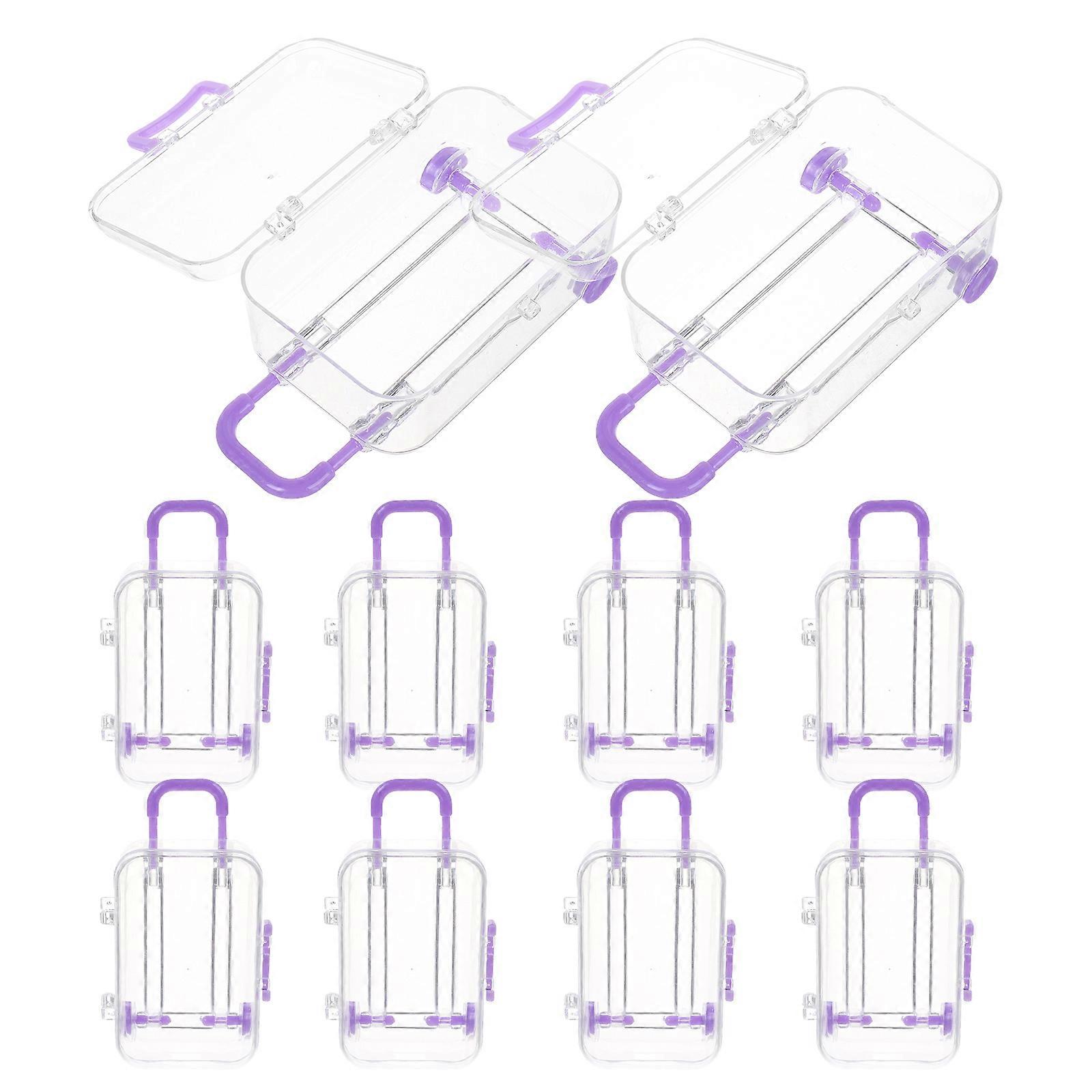 Transparent Mini Suitcase Party Favors Lightweight Candy Containers for Weddings, Birthdays & Travel Themed Events, Multi Purpose Luggage Style