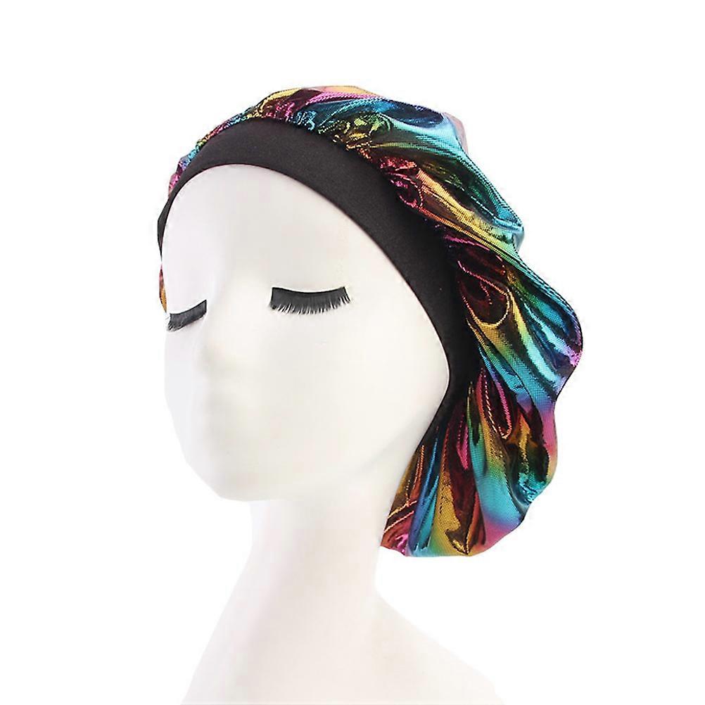 Wide Design Elastic Sleeping Hat Set for Women Chemotherapy Use 2Pcs Hair Protection and Face Washing Compatibility