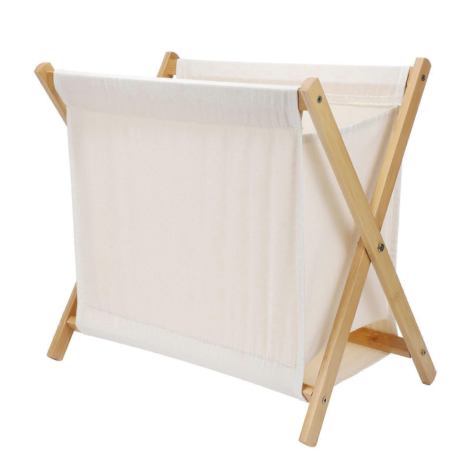 Foldable Laundry Basket For Household Item Storage In Laundry Room And Bathroom Beige Practical 1Pcs