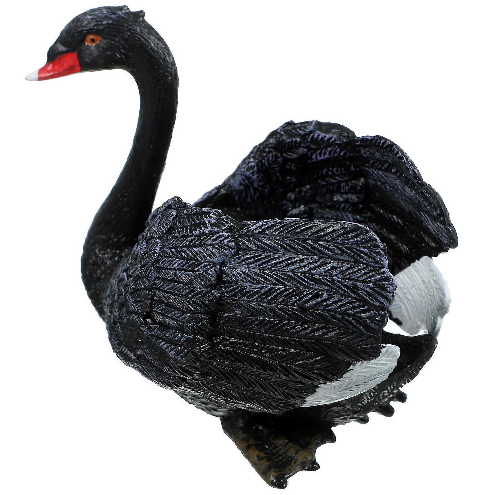 Realistic Swan Figurine Sculpture Lifelike Garden Decoration Vivid Ornament for Home Photography Versatile Model for Creative Use