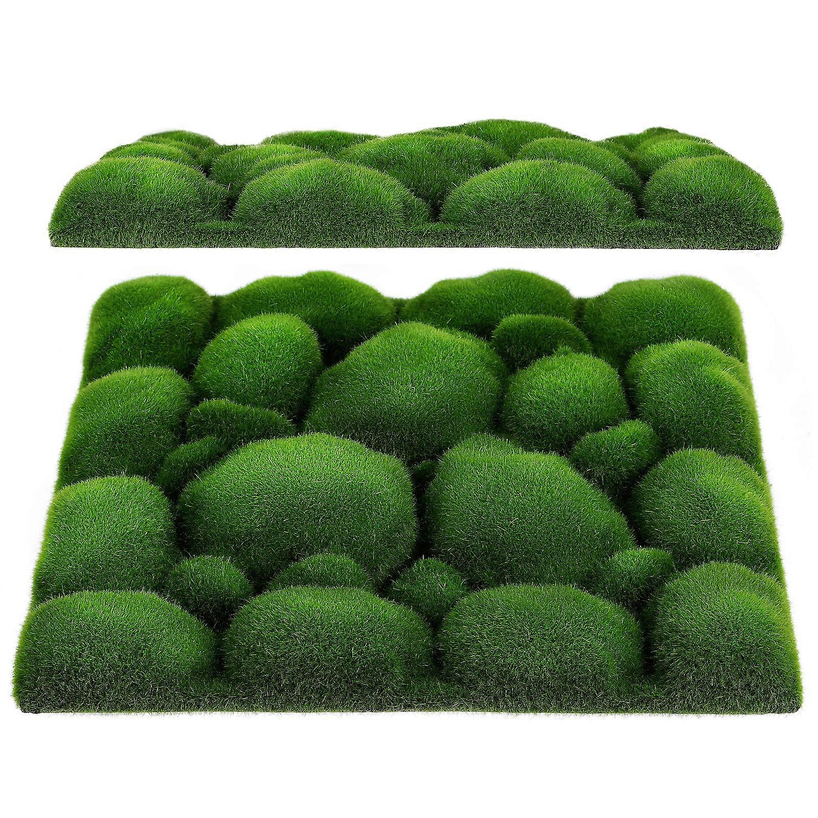 2 Packs Artificial Moss Wall Panels for Decoration Easy Installation Durable Plastic Green 2pcs