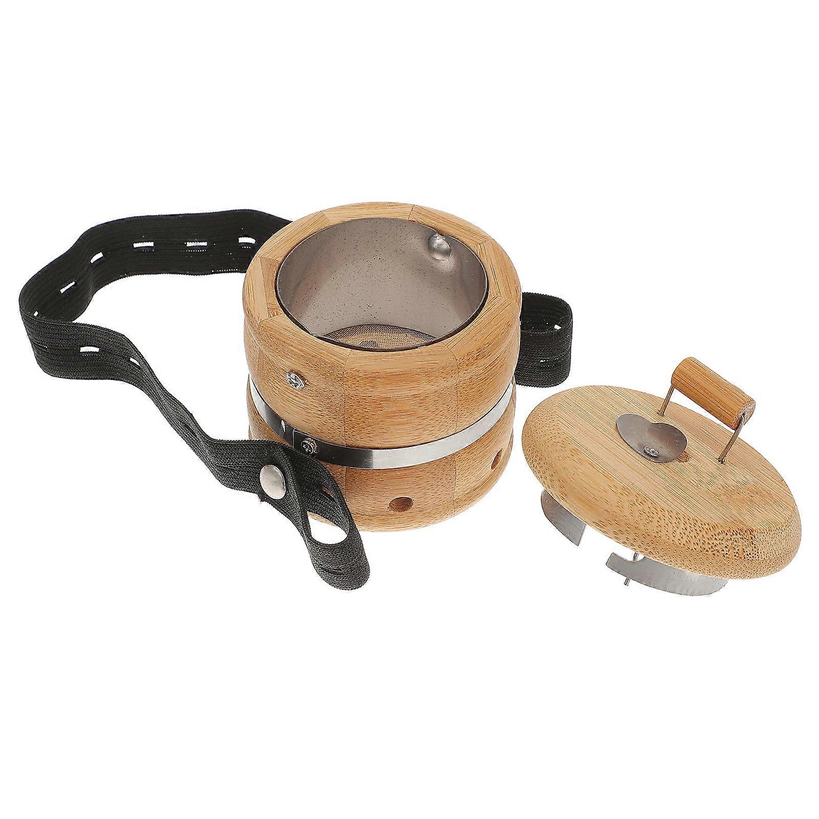 Adjustable Heat Moxa Box Moxibustion Tool For Body Parts Relaxation Khaki Bamboo Material 1Pcs