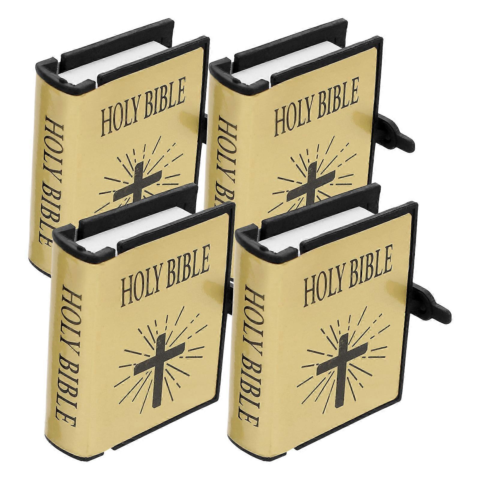 Golden Miniature Holy Book with Realistic Flip Pages for Dollhouse Decor 1:12 Scale
