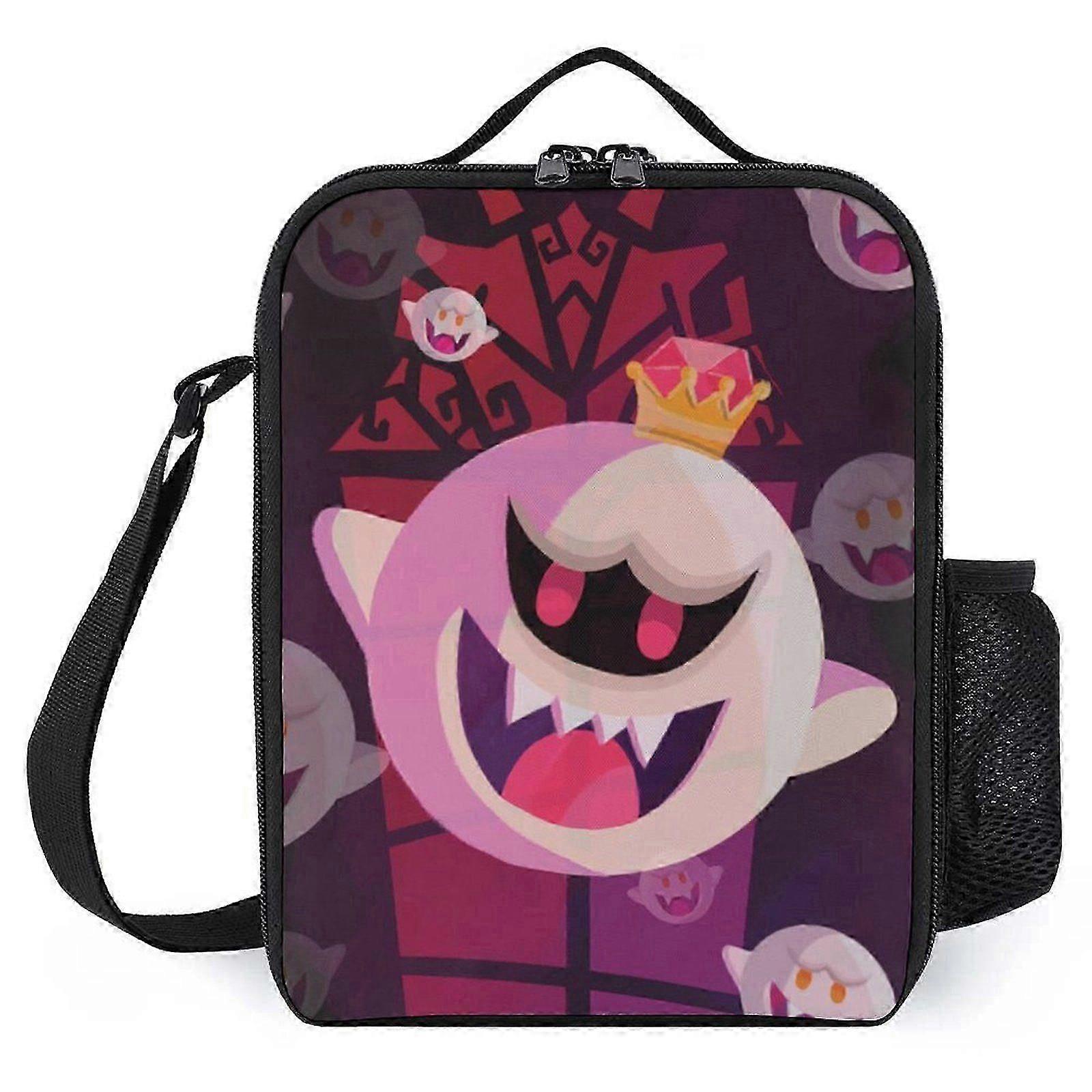 x833 علب الغداء قصر لويجي طباعة هندسية أنيقة ، تصميم معزول مزدوج الطبقة مع تصميم داخلي سهل التنظيف (26 × 20 × 12 سم) hu833