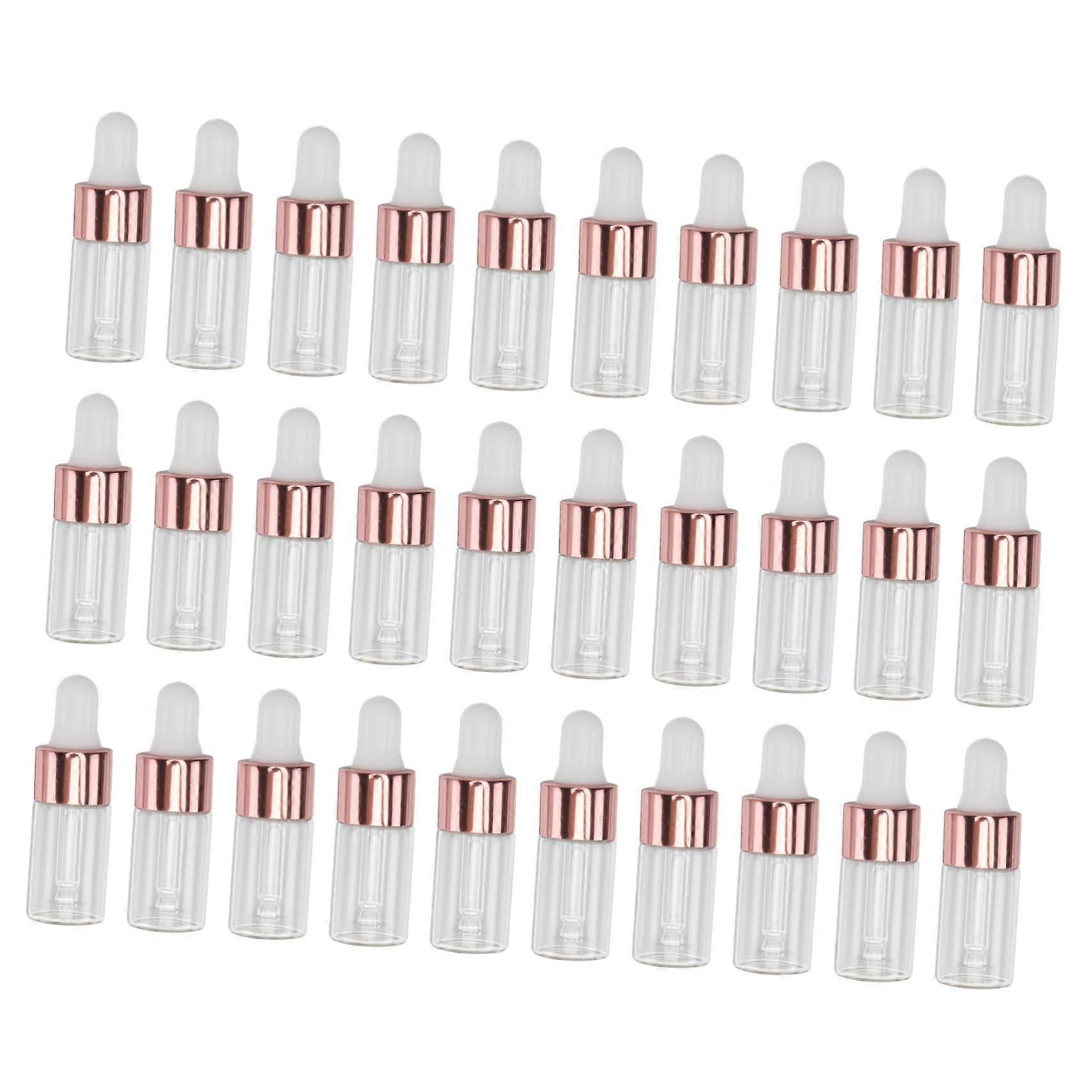 30pcs Clear Glass Refillable Dropper Bottles for Essential Oil Aromatherapy Crafts and Scientific Experiments, Leak-Proof Design
