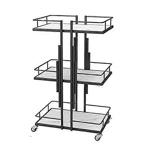 3-Tier Metal Rolling Salon Cart with Lockable Wheels, Utility Shelves for Beauty Spa, Cosmetology, Tattoo, Silver Finish