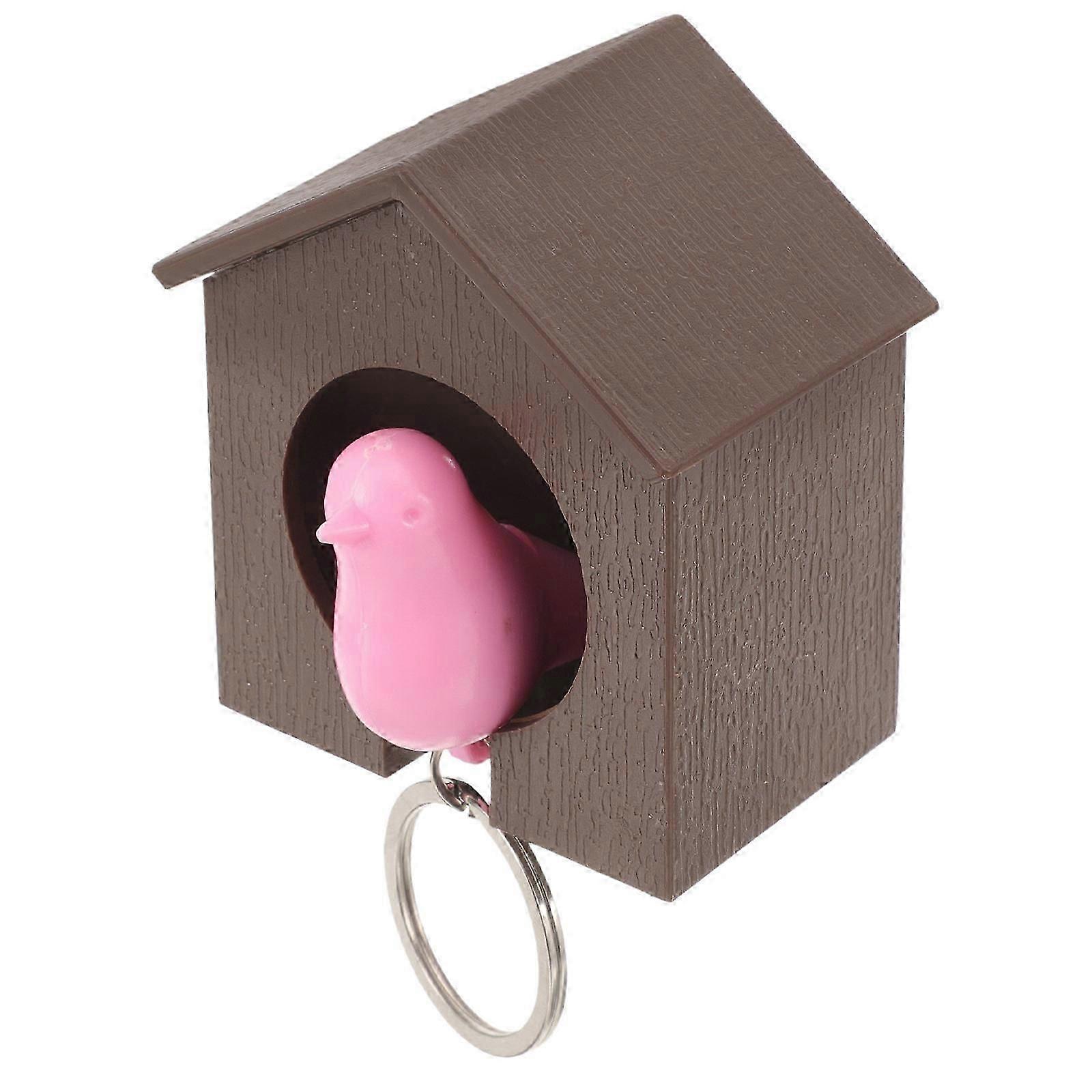 nøgle arrangør fuglehus nøglering hus form kaffe farve 7,4 * 6,8 * 4,4 cm 1stk