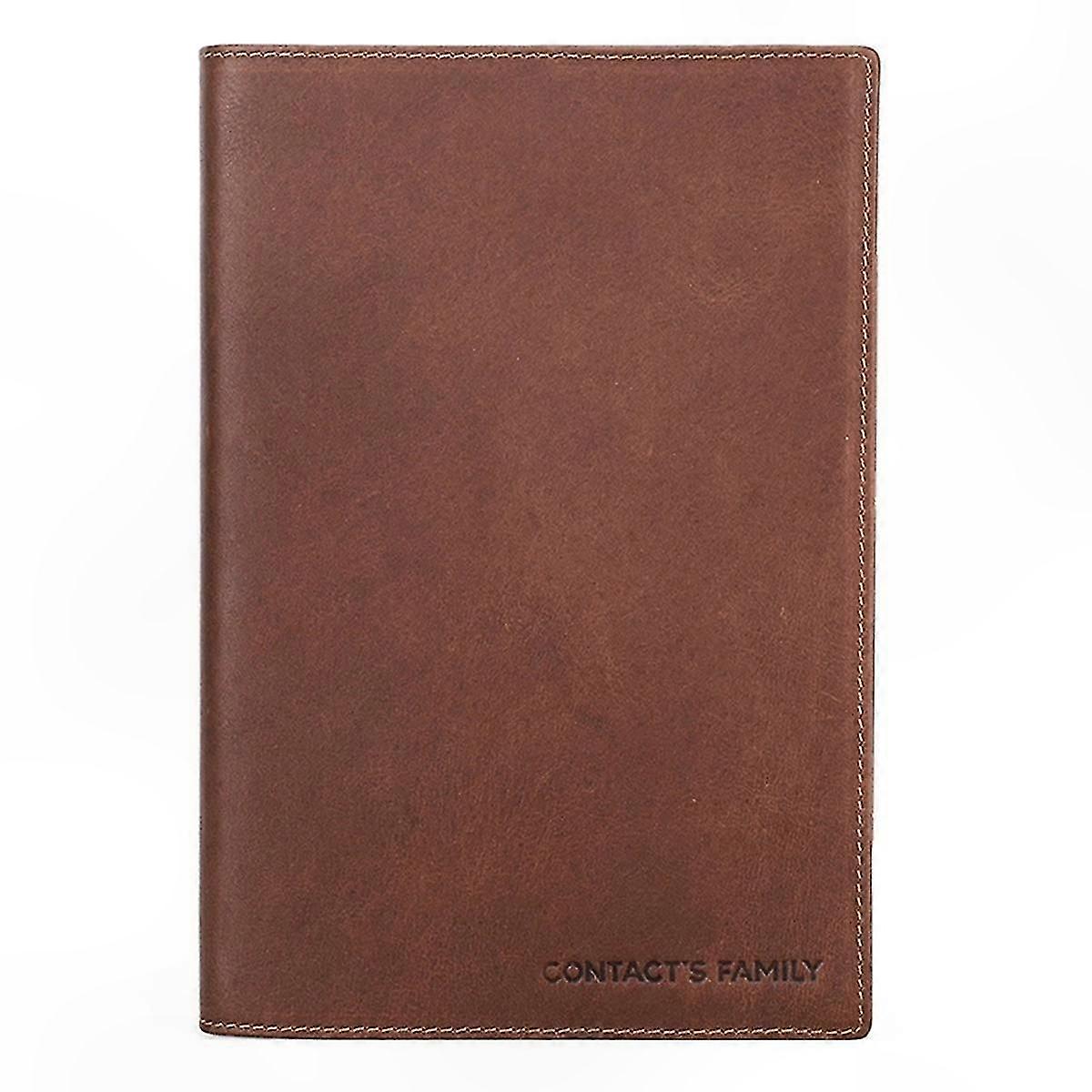 Vintage Leather A5 Notebook Cover with Pen Loop and Sleeve for Office and School Use