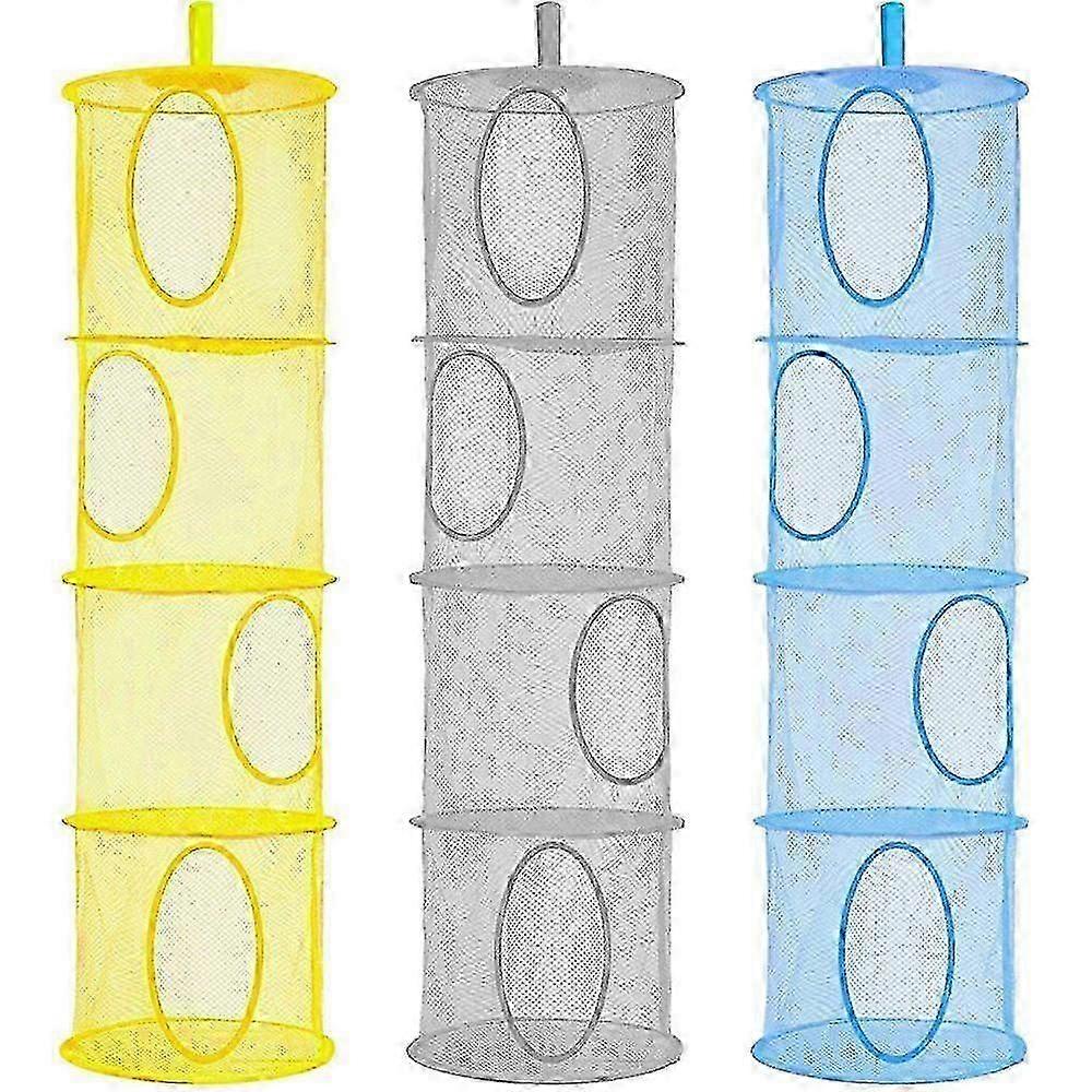 Foldable Tiered Hanging Storage Organizer - Space-Saving Solution for Home & Closet with Multiple Shelves