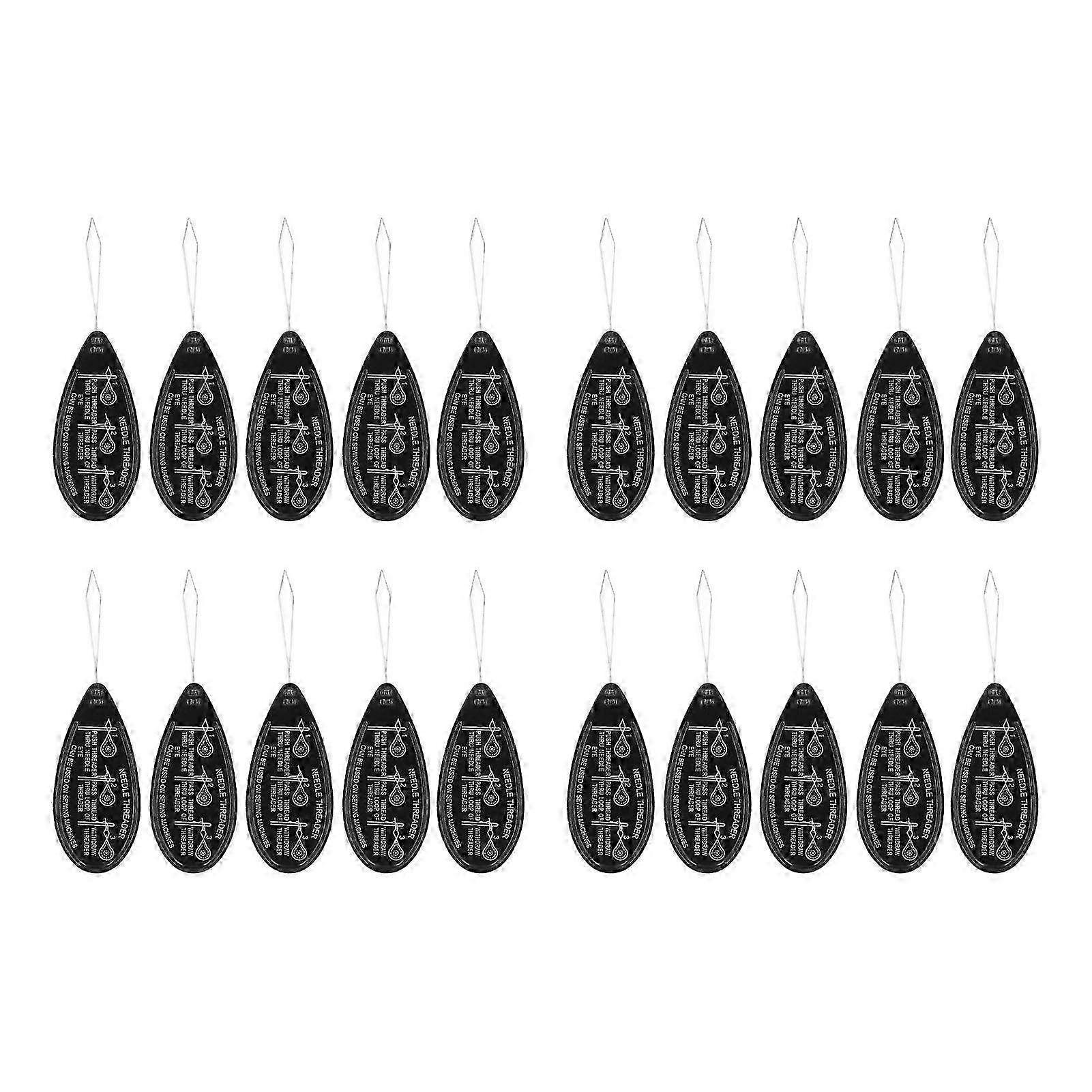 Sturdy Portable Needle Threaders - 20PCS Black Plastic Threading Tools for Easy Sewing and Crafting