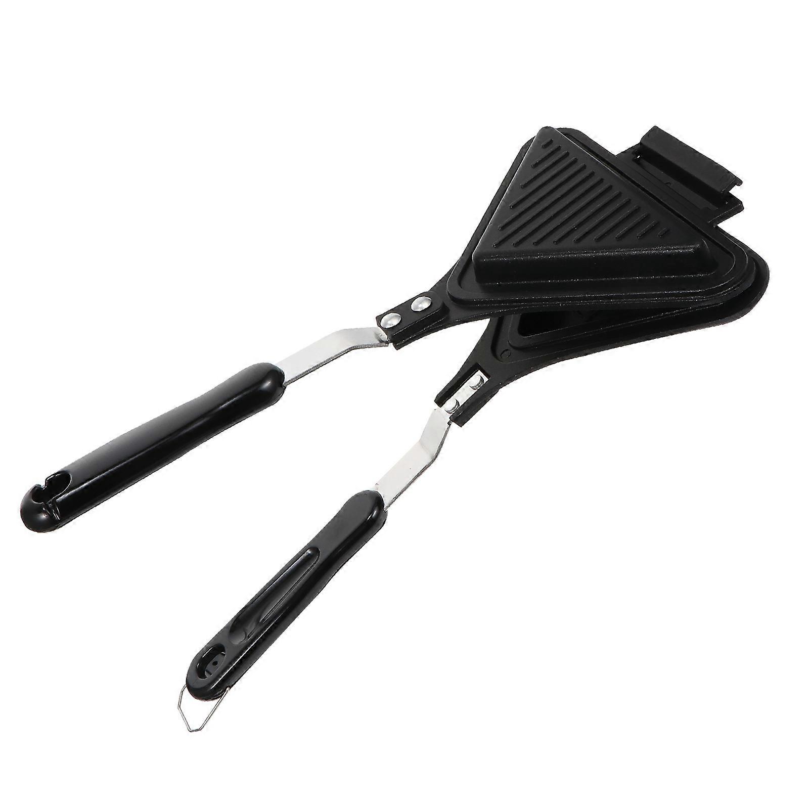 Double Sided Sandwich Frying Pan Triangular Home Cooking Natural Gas Aluminum Black Non Stick Coating 1Pack