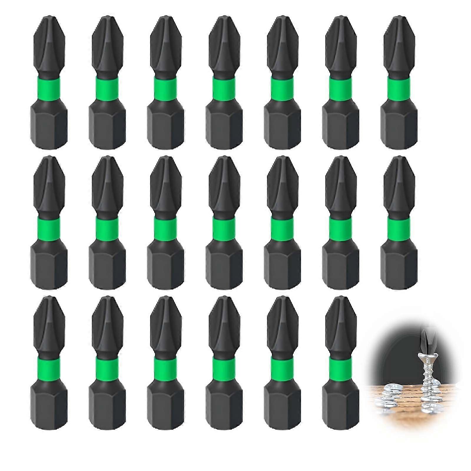 20pcs Magnetic Steel Cross Bits for Electric Drill - Pozidriv Screwdriver Head Set, Compatible with All Screwdrivers and Drills