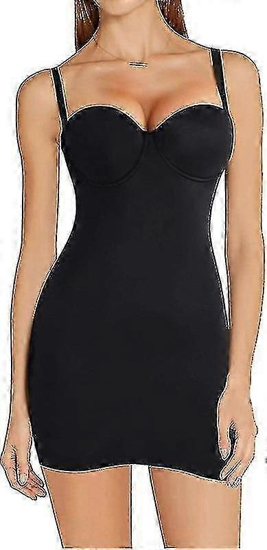 Women's Dress Full Slip Shapewear Bodysuit Lingerie Body Shaper With Built-in Bra Tops Smooth Back-Yvan