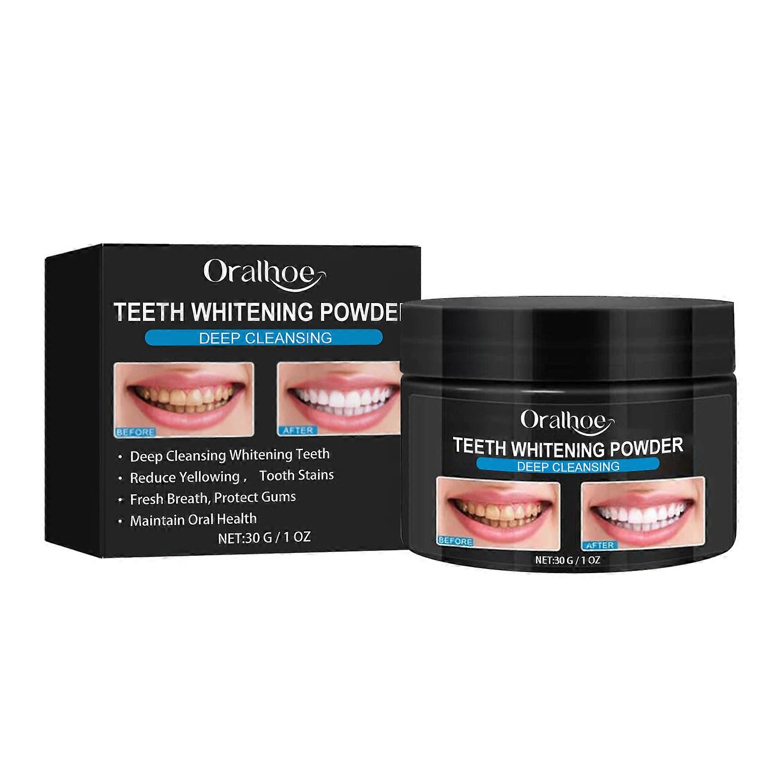 Oralhoe Activated Carbon Teeth Whitening Powder for Tartar & Yellow Teeth Smoke Stain Removal & Oral
