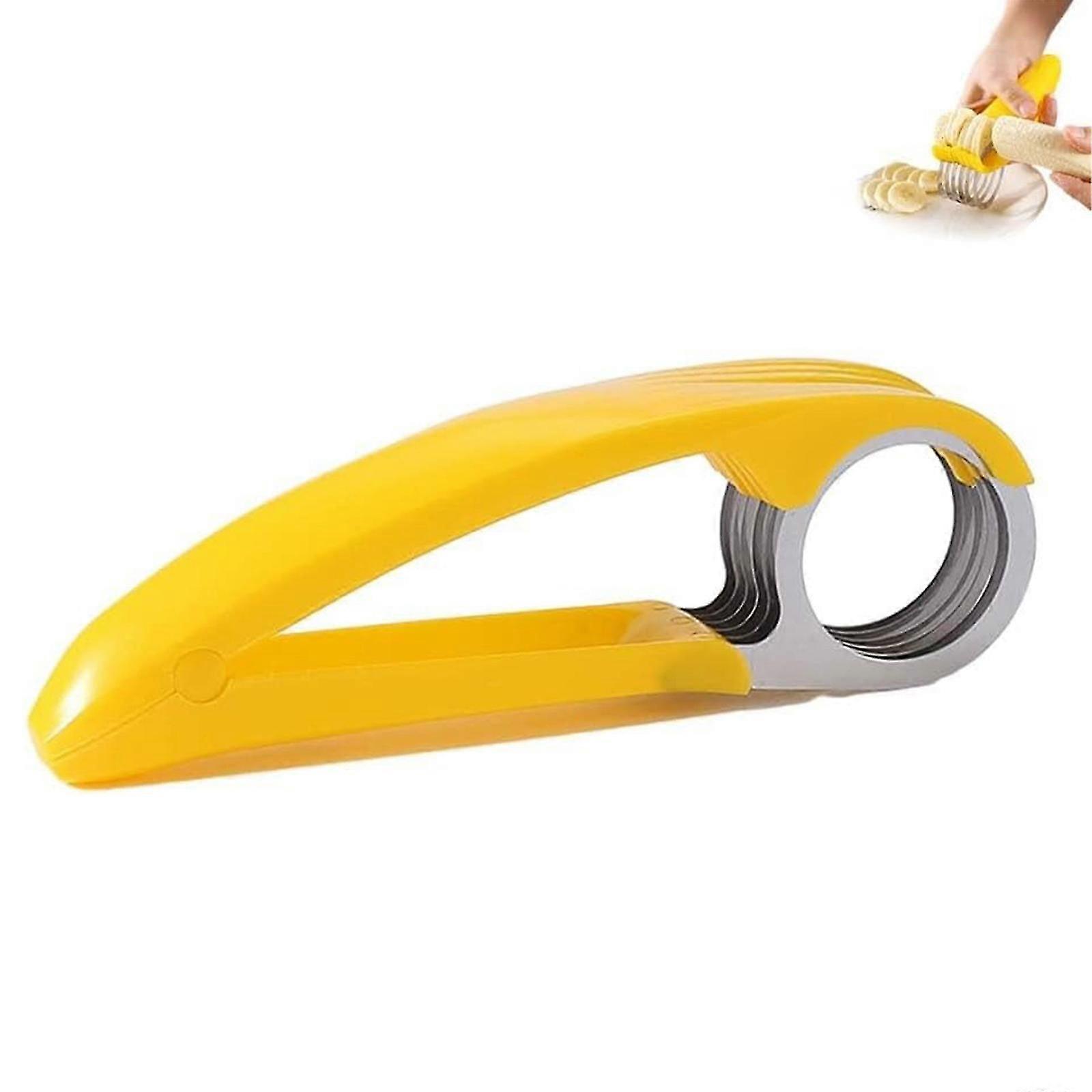 Food Slicer, Food Manual Slicer, Abs Stainless Steel Banana Cutter Slicer, Food Chopper Manual Hand, Handheld Portable Small Food Slicer