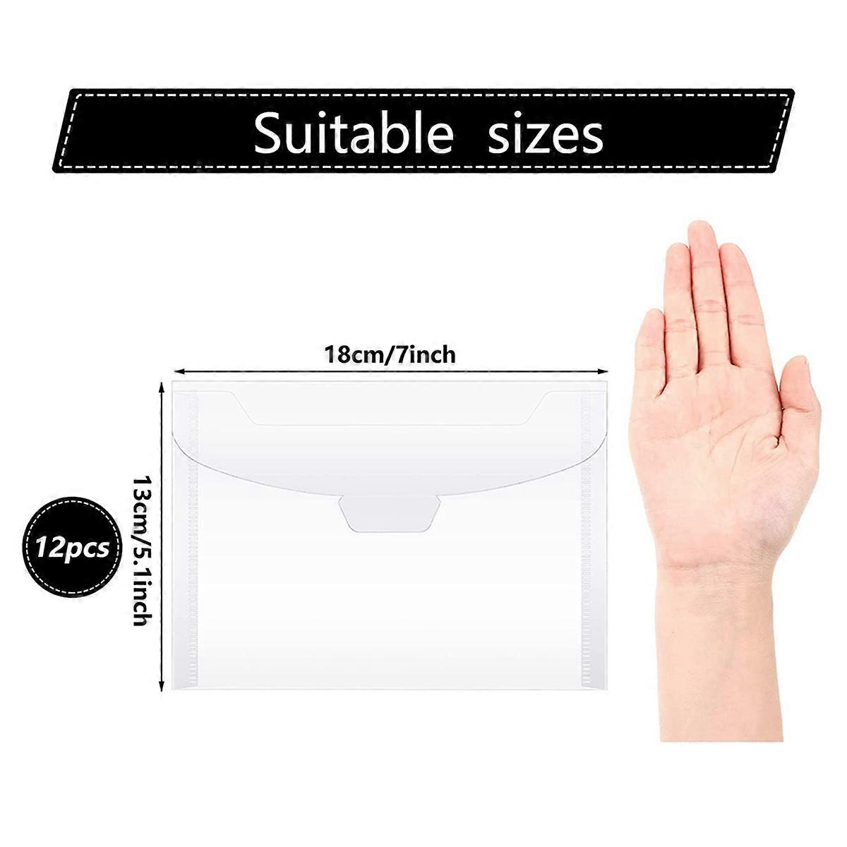 80 Pcs Clear Stamp and Die Storage Bag Resealable Storage Pocket Large Envelope Case for DIY Scrapbo