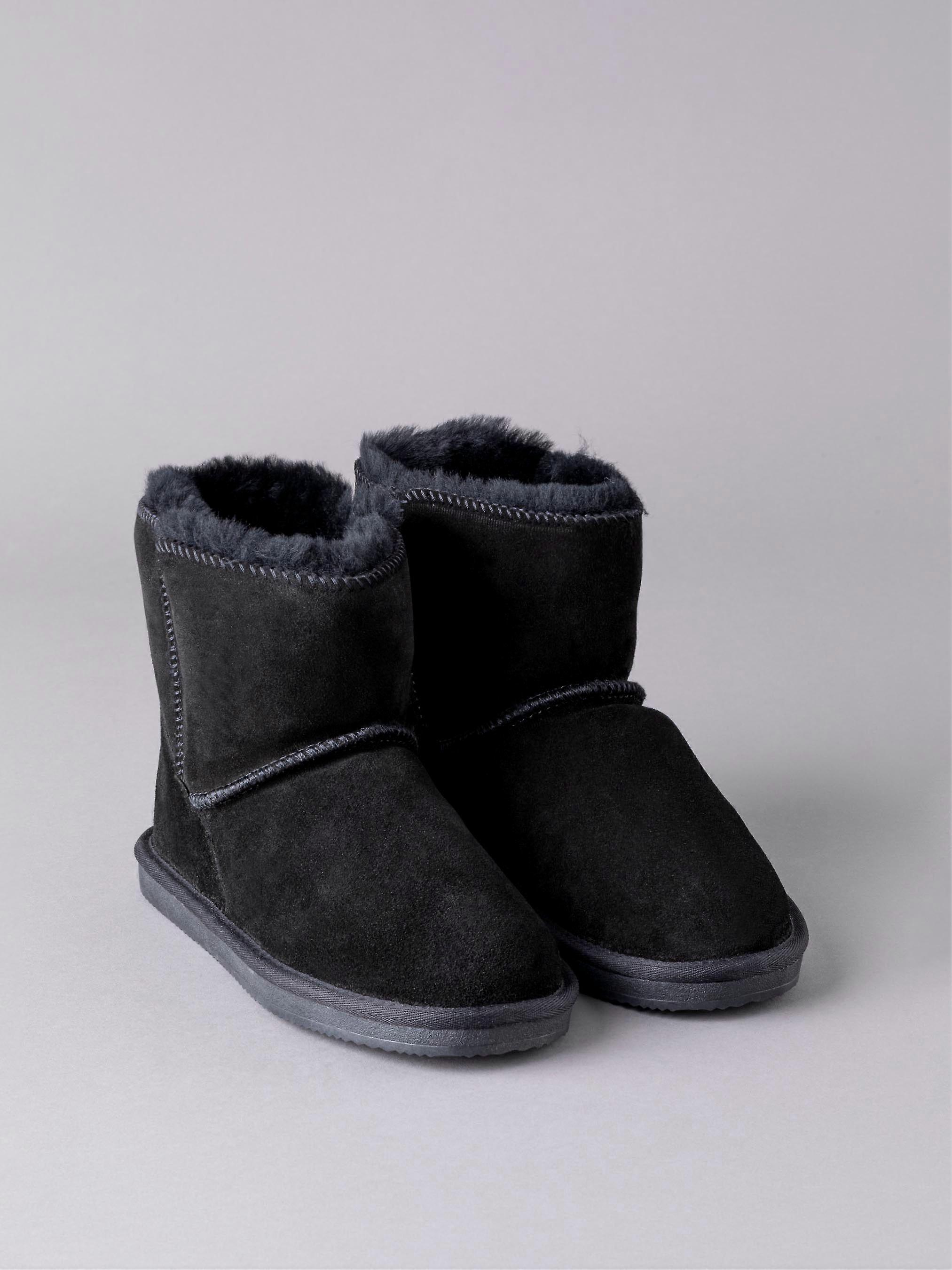 Ladies' Sheepskin Boot Slippers in Black