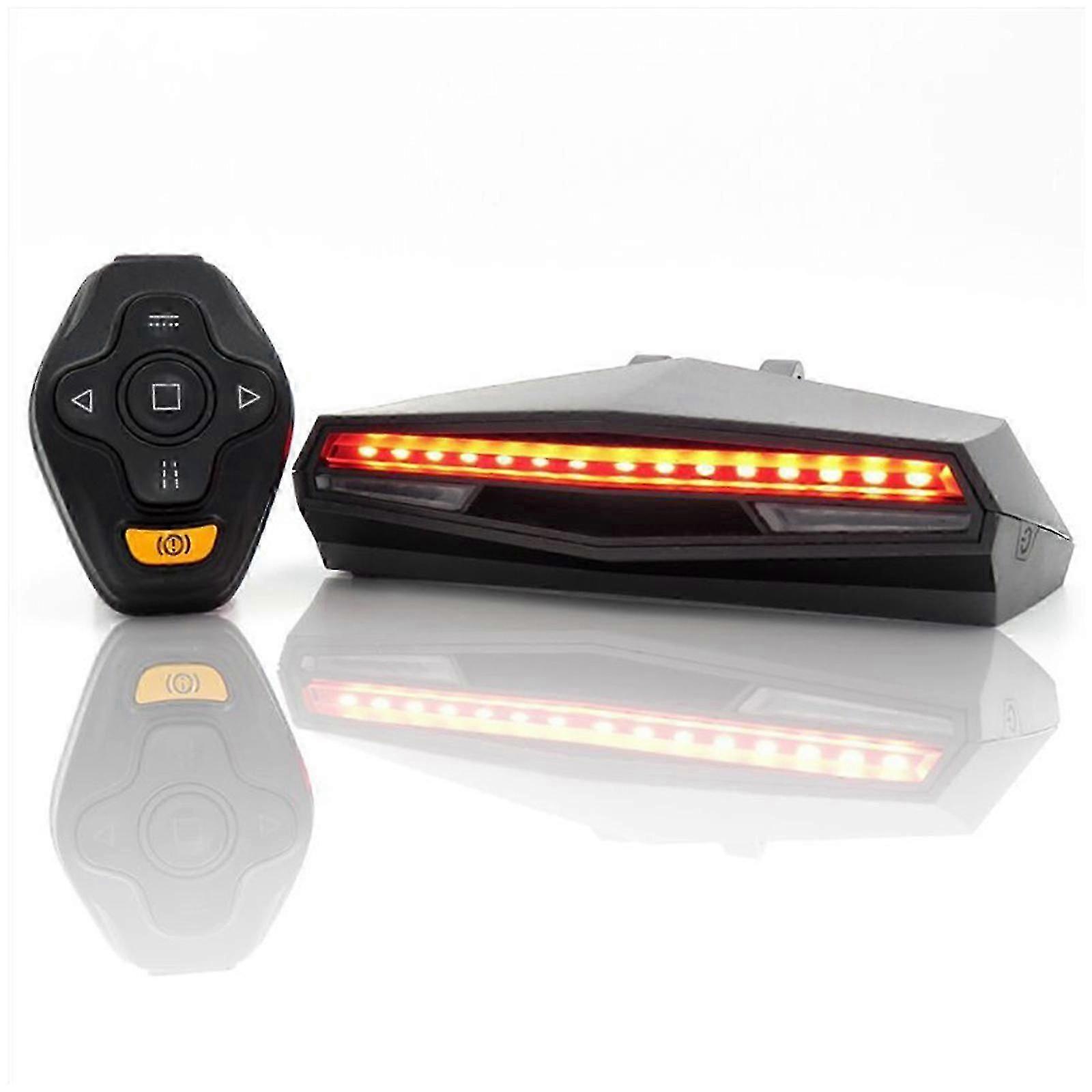 USB Rechargeable Bike Tail Light with Remote Control & Brake Sensin...
