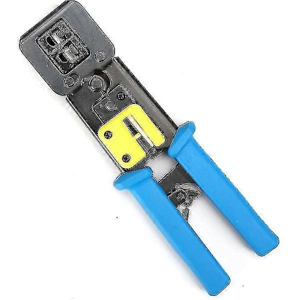Professional Ez Straight Through Crimp Tool - Ratchet Crimp - Wire Cutter for Old Internet Contacts