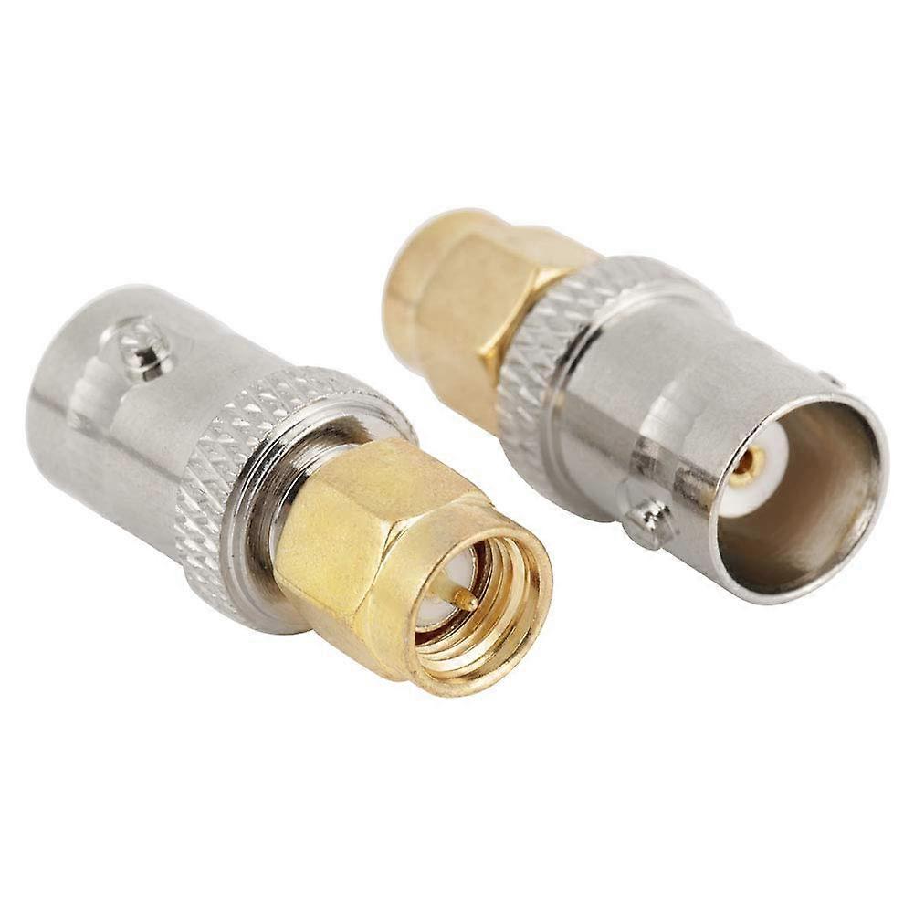 BNC Female to SMA Male RF Adapter 2 Piece Set Copper Antenna Connection Wide Frequency Band