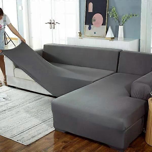 Two-piece corner sofa cover, 360-degree coverage for stain prevention