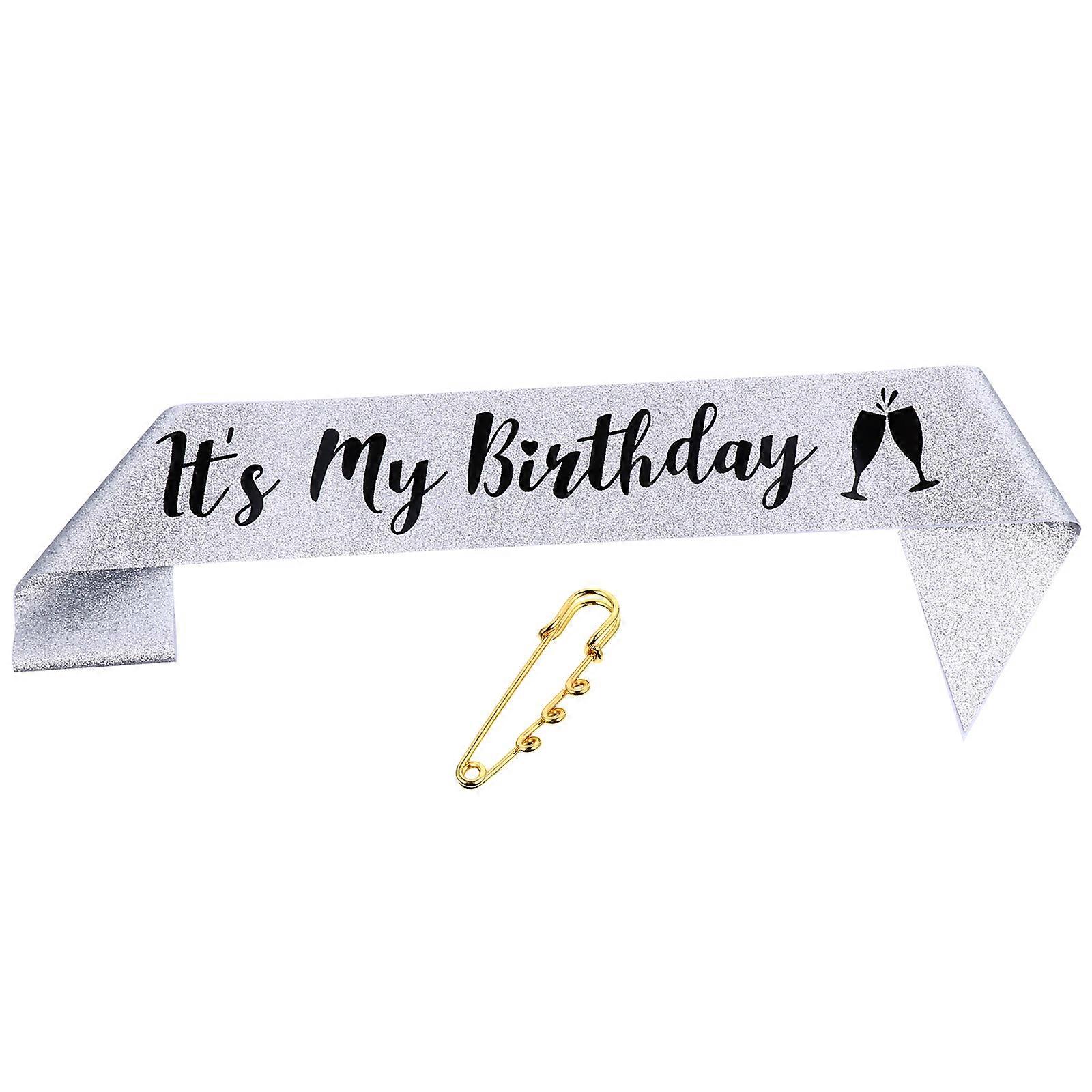 1 Pc Glitter Cloth Birthday Sash for Party Favor with It's My Birthday Text
