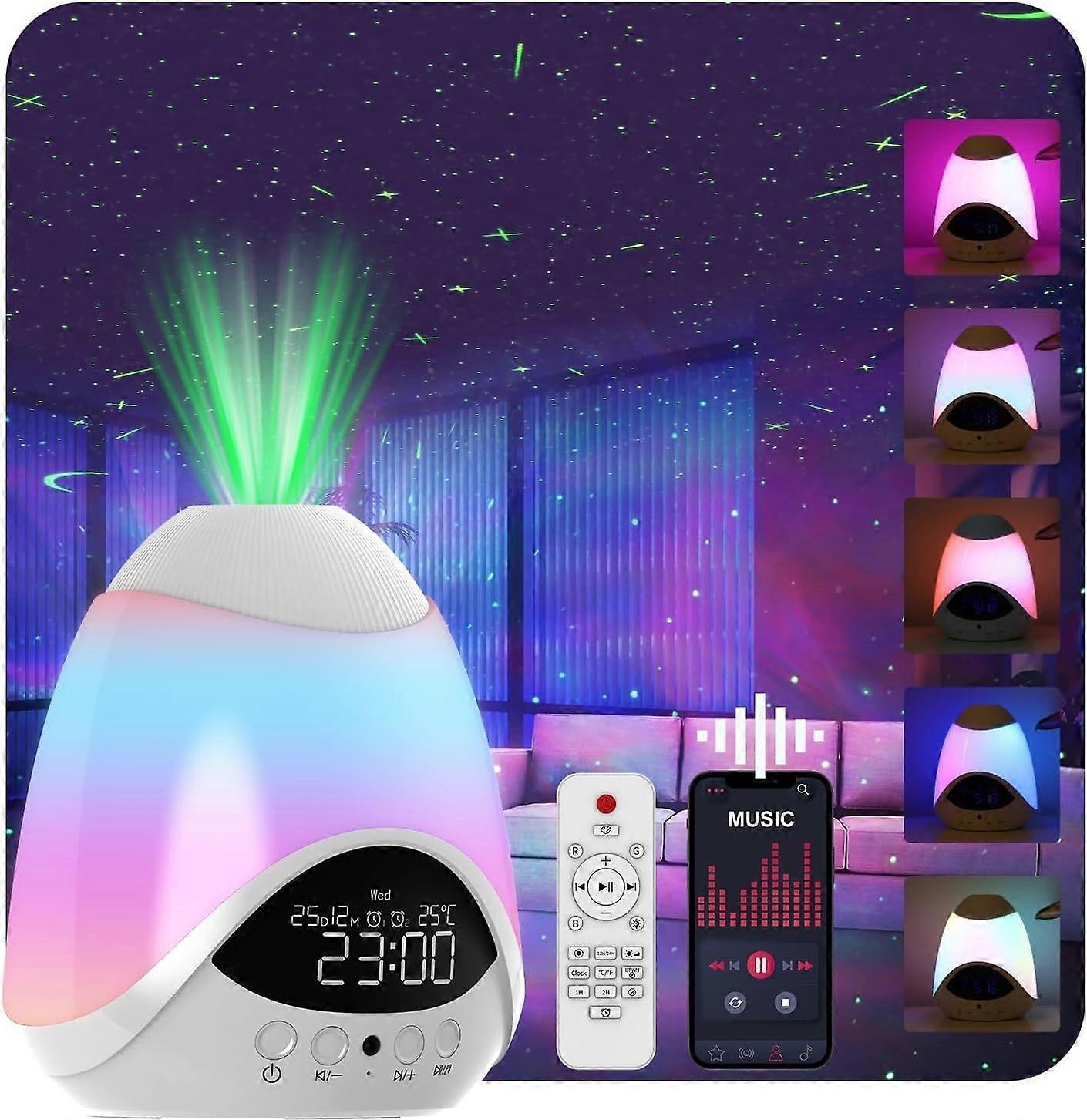 Star Projector, Star Light Projector with Alarm Clock, Remote & Timer, Ambient Starry Lamp(White)
