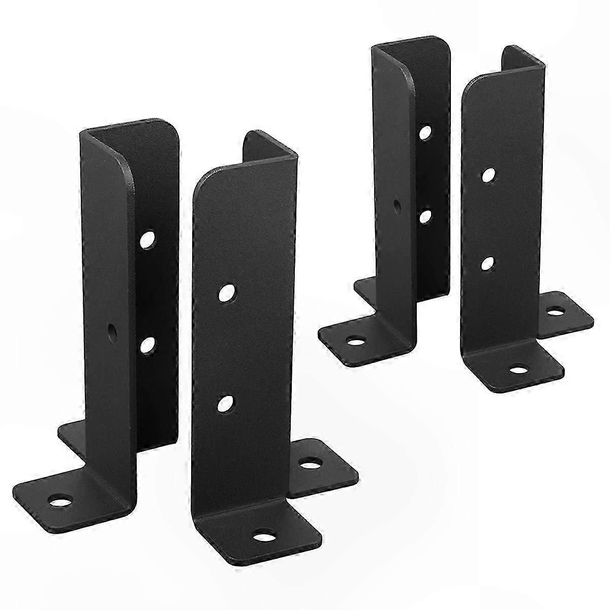 4-Pack Heavy Duty Adjustable Post Base Brackets for Wood Fence and Deck Support