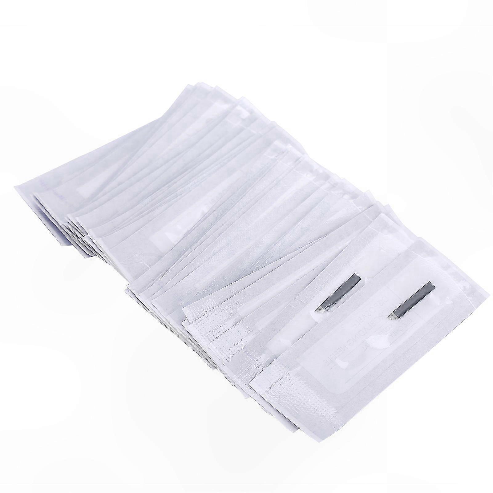 Paslanmaz Çelik Microblading İğneleri 0.35mm Bıçak Kaş Dövme için 14F (50 adet)